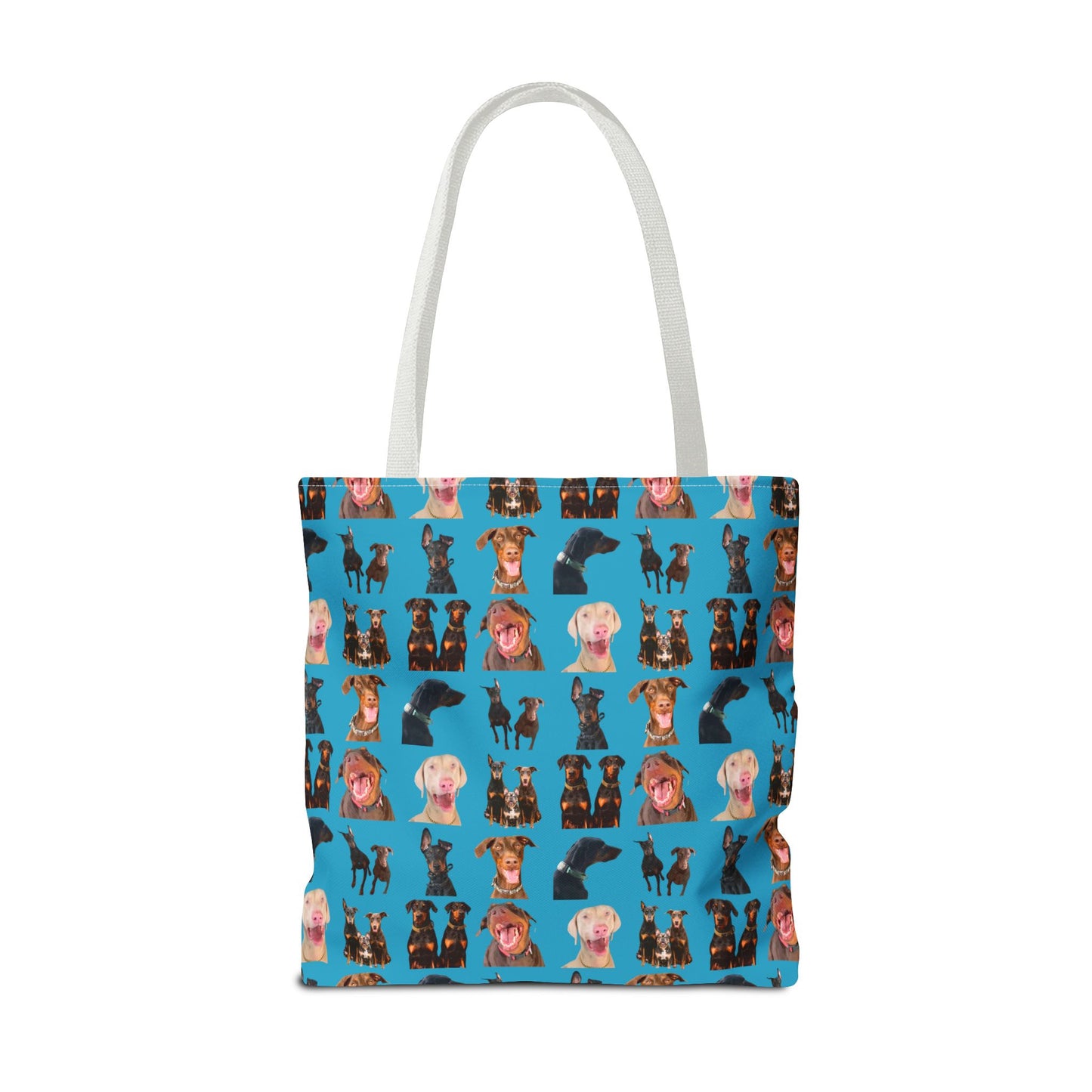 Edition 9 Doberman Model Pattern Turquoise Tote Bag