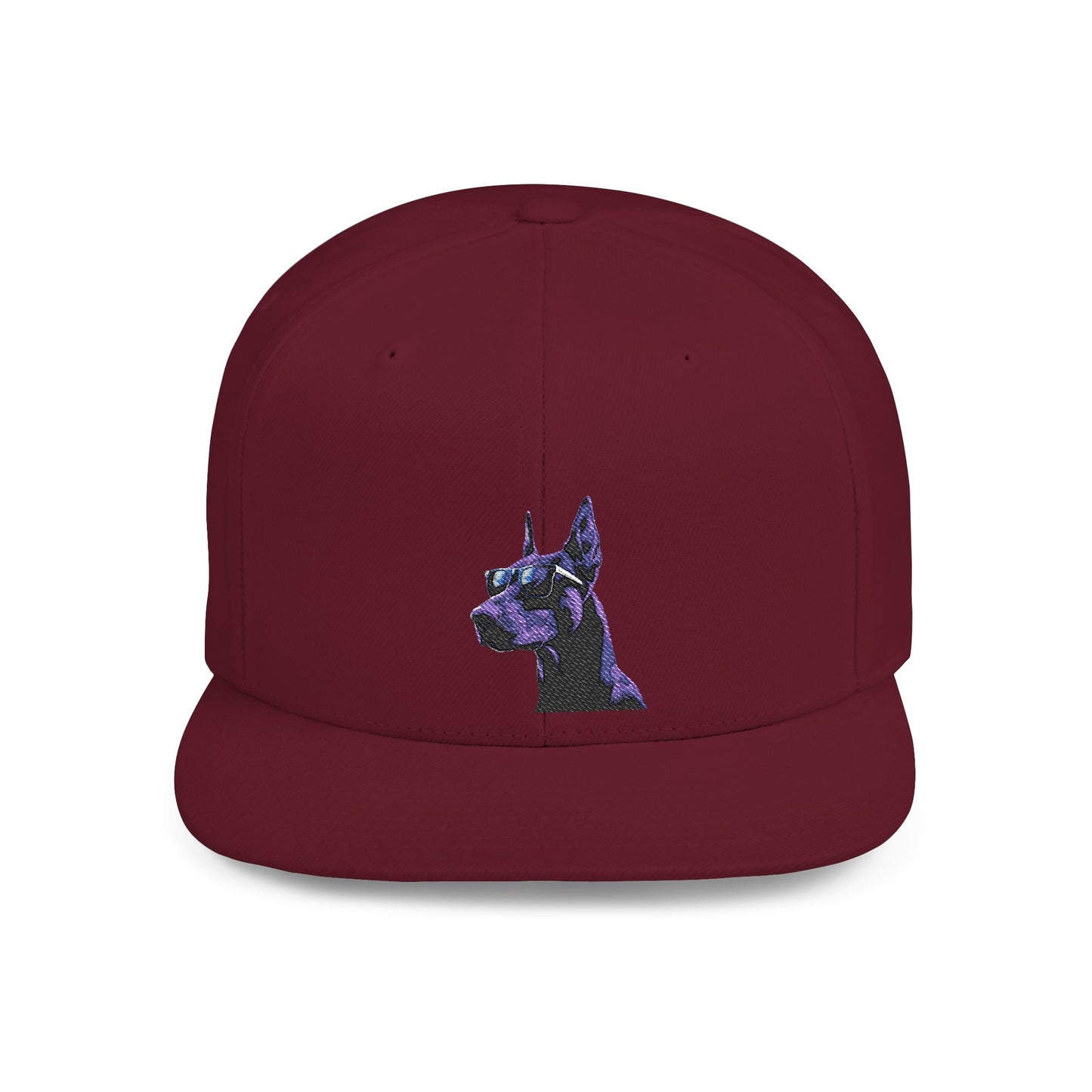 Doberman 4 Embroidered Flat Bill Snapback