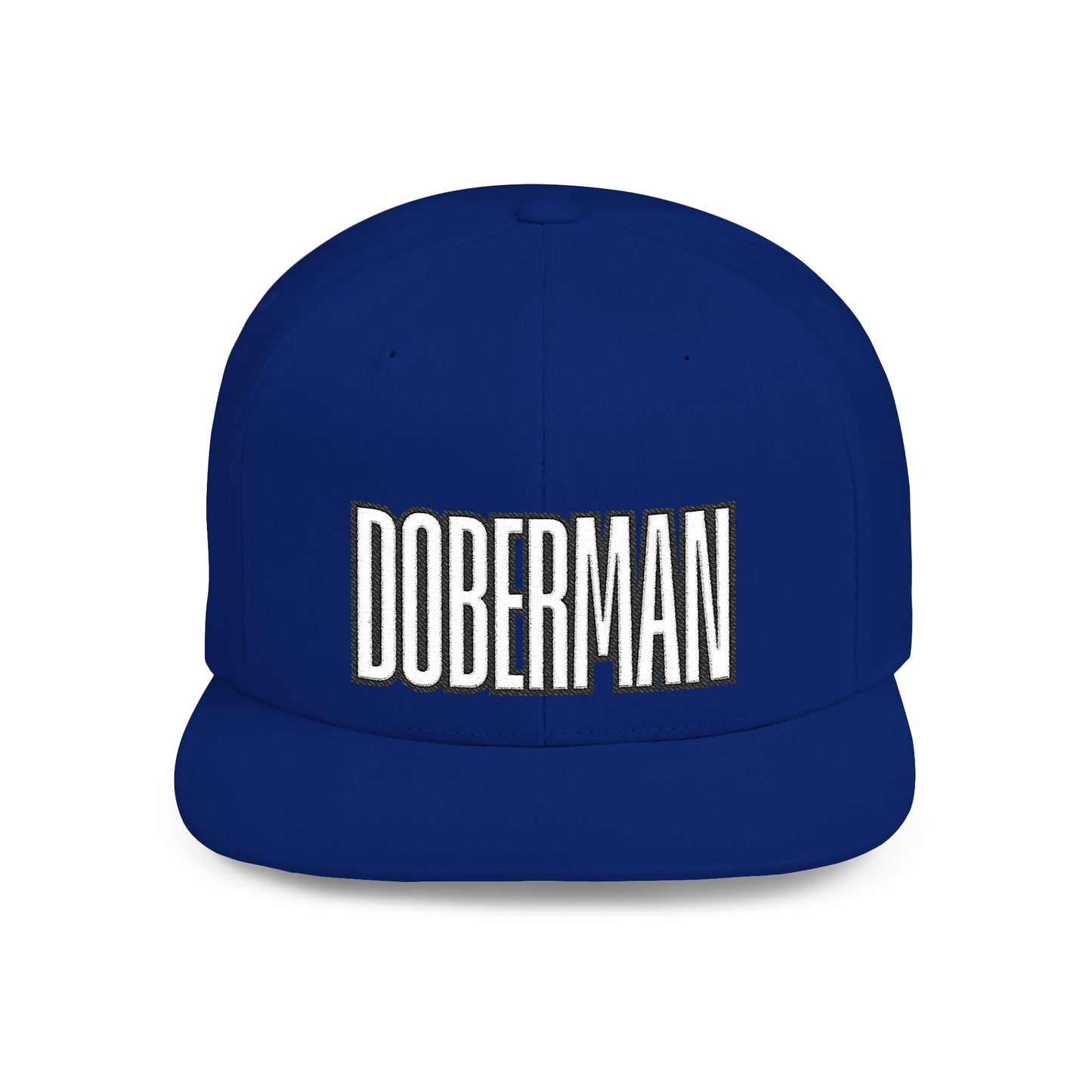 Doberman 4 Embroidered Flat Bill Snapback