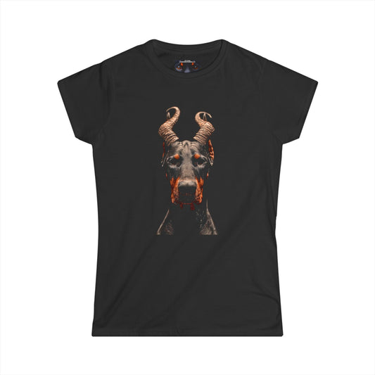 Doberman Goat 1 Women's Softstyle Tee