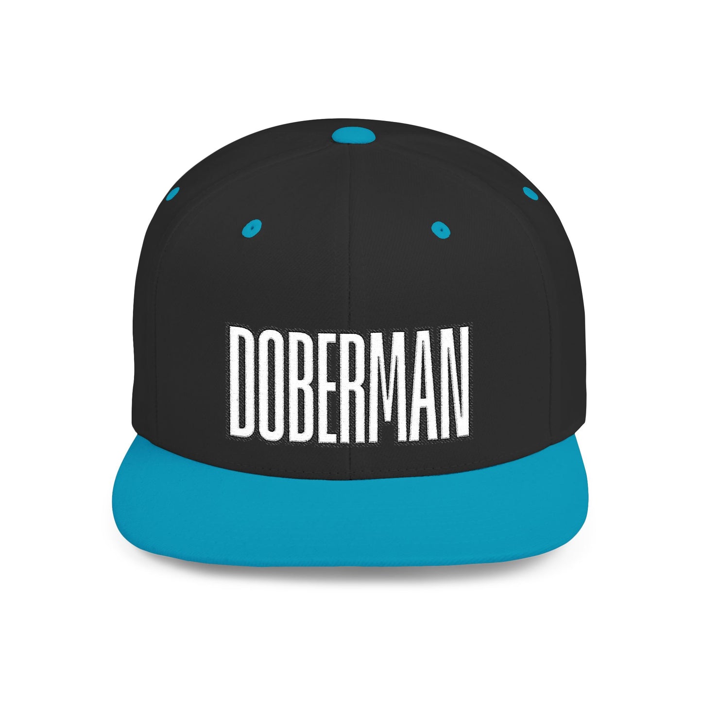 Doberman 4 Embroidered Flat Bill Snapback