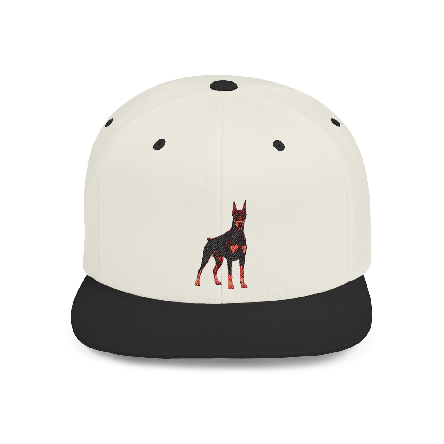 Doberman 6 Embroidered Flat Bill Snapback