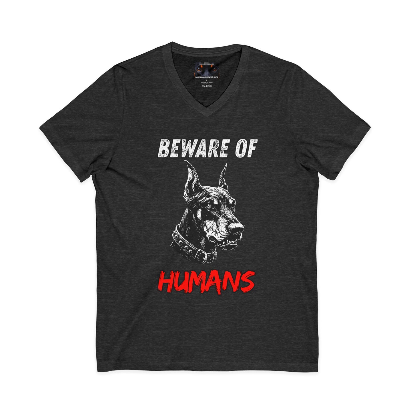 Beware 3 Private Label Unisex Jersey Short Sleeve V-Neck Tee