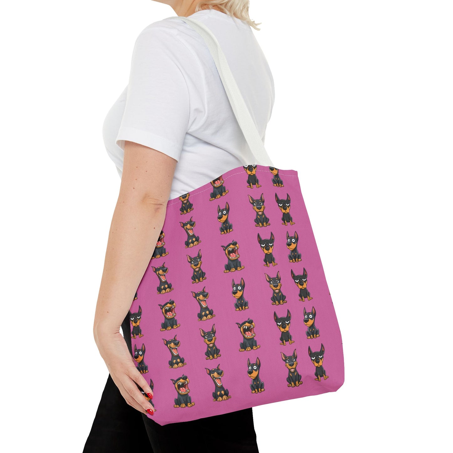 Doberman Cartoon Pattern Tote Bag