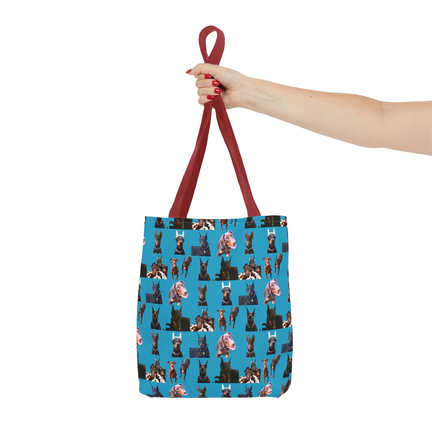 Edition 10 Doberman Model Pattern Turquoise Tote Bag