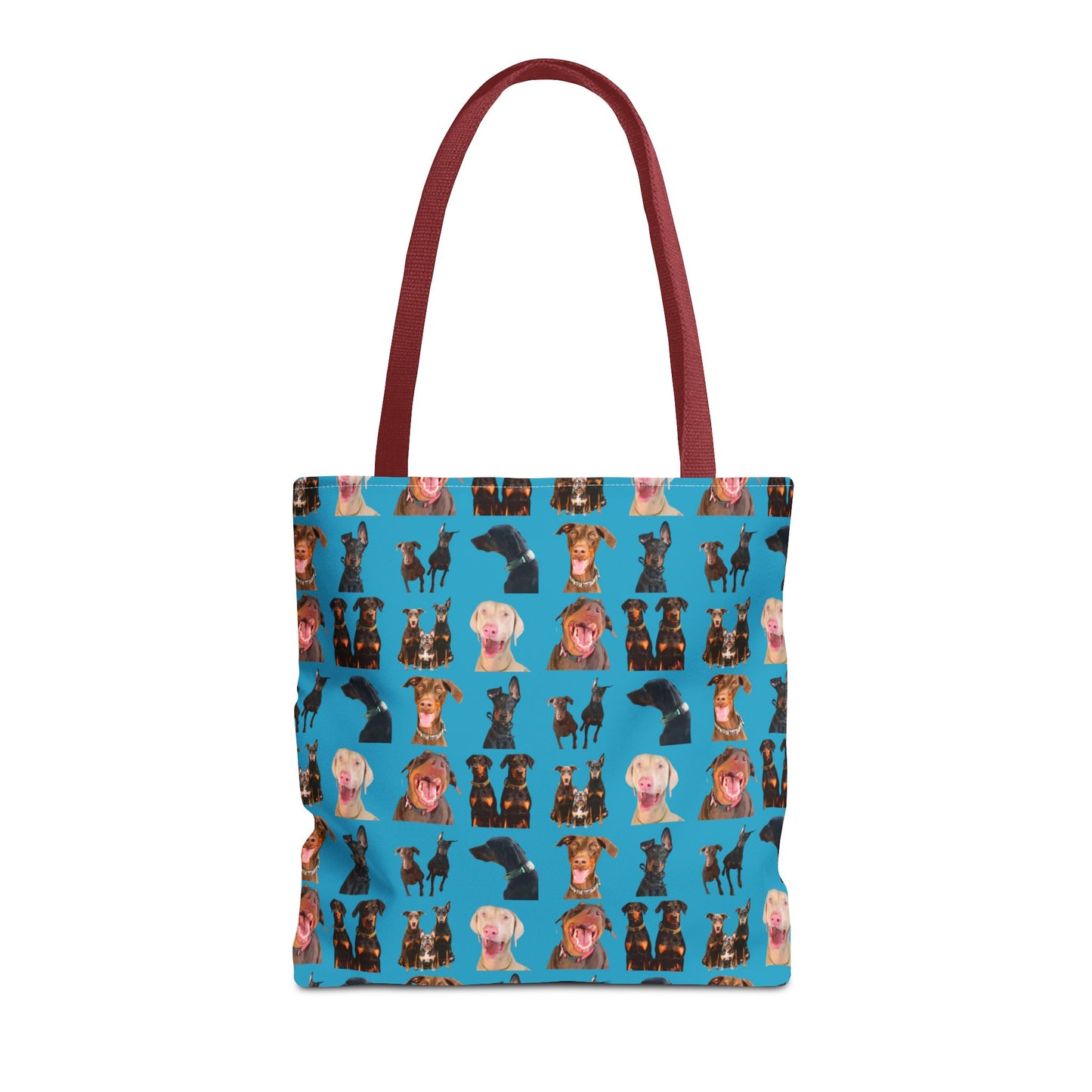 Edition 9 Doberman Model Pattern Turquoise Tote Bag