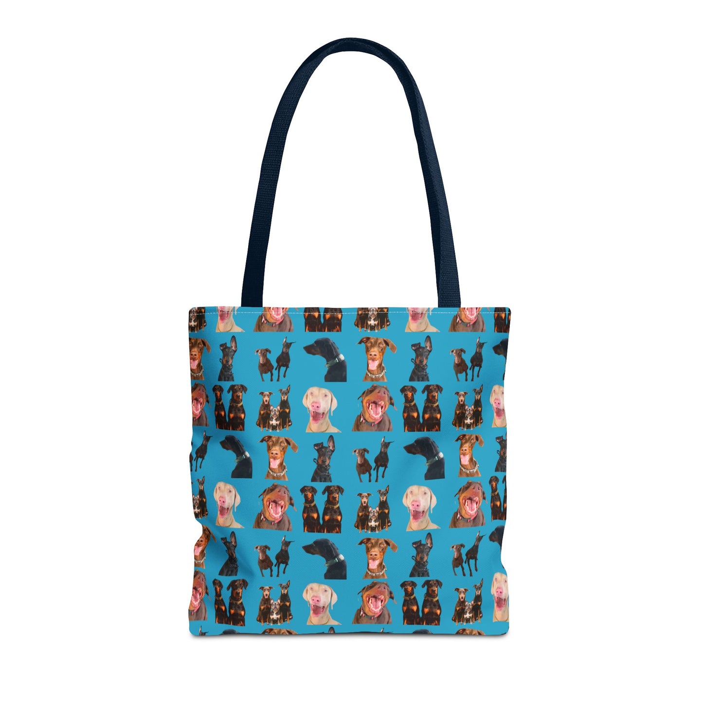 Edition 9 Doberman Model Pattern Turquoise Tote Bag