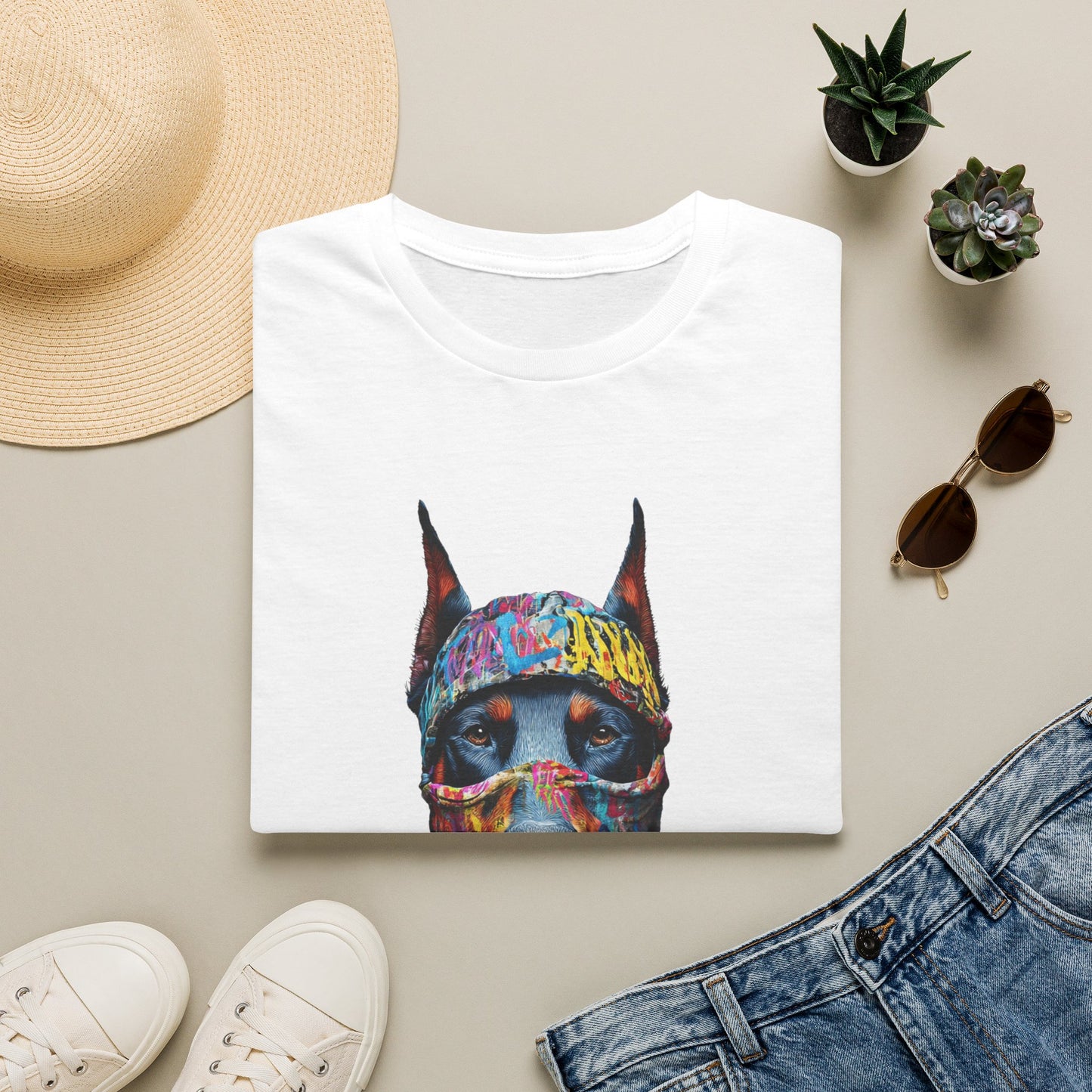 Doberman 5 Portrait T‑Shirt