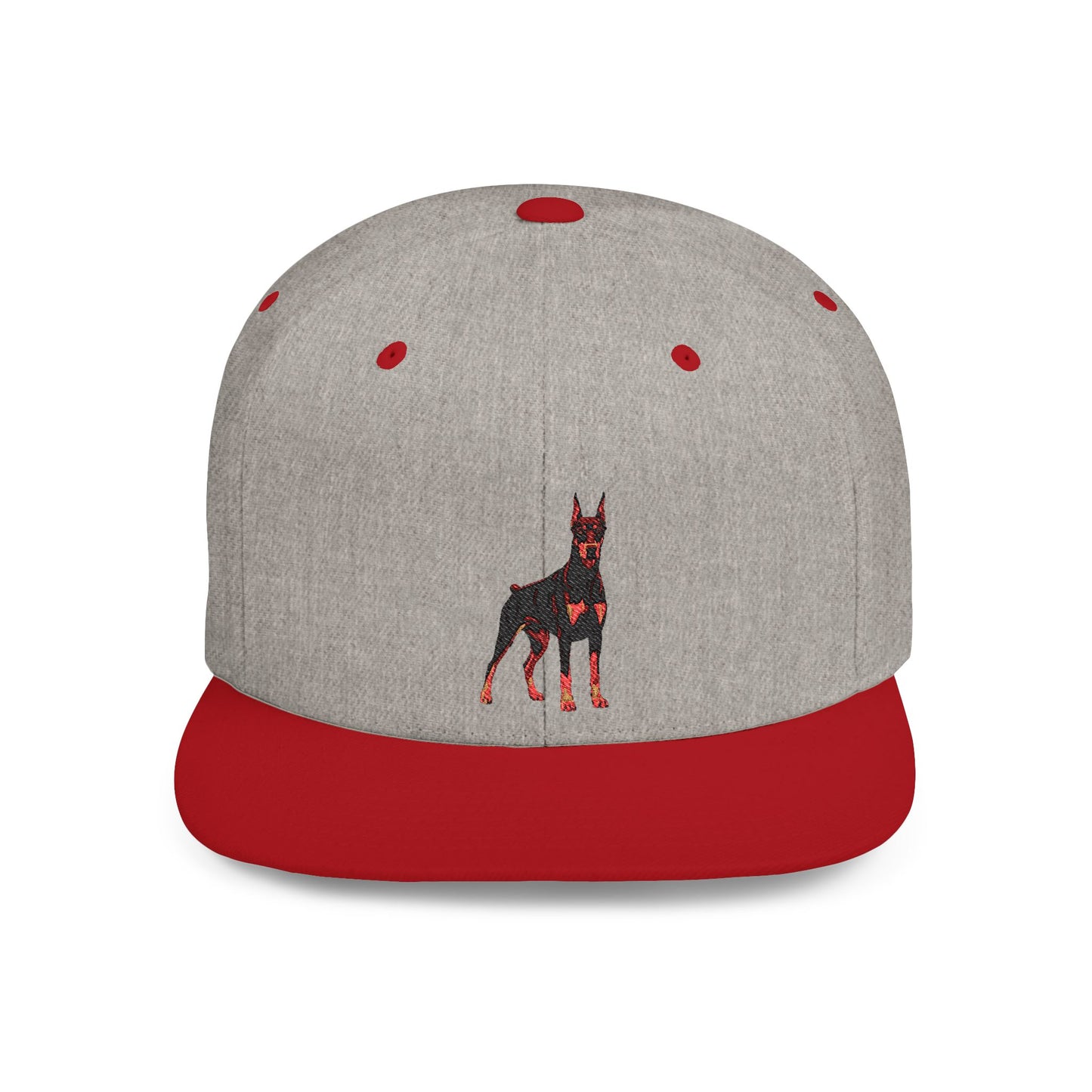 Doberman 6 Embroidered Flat Bill Snapback