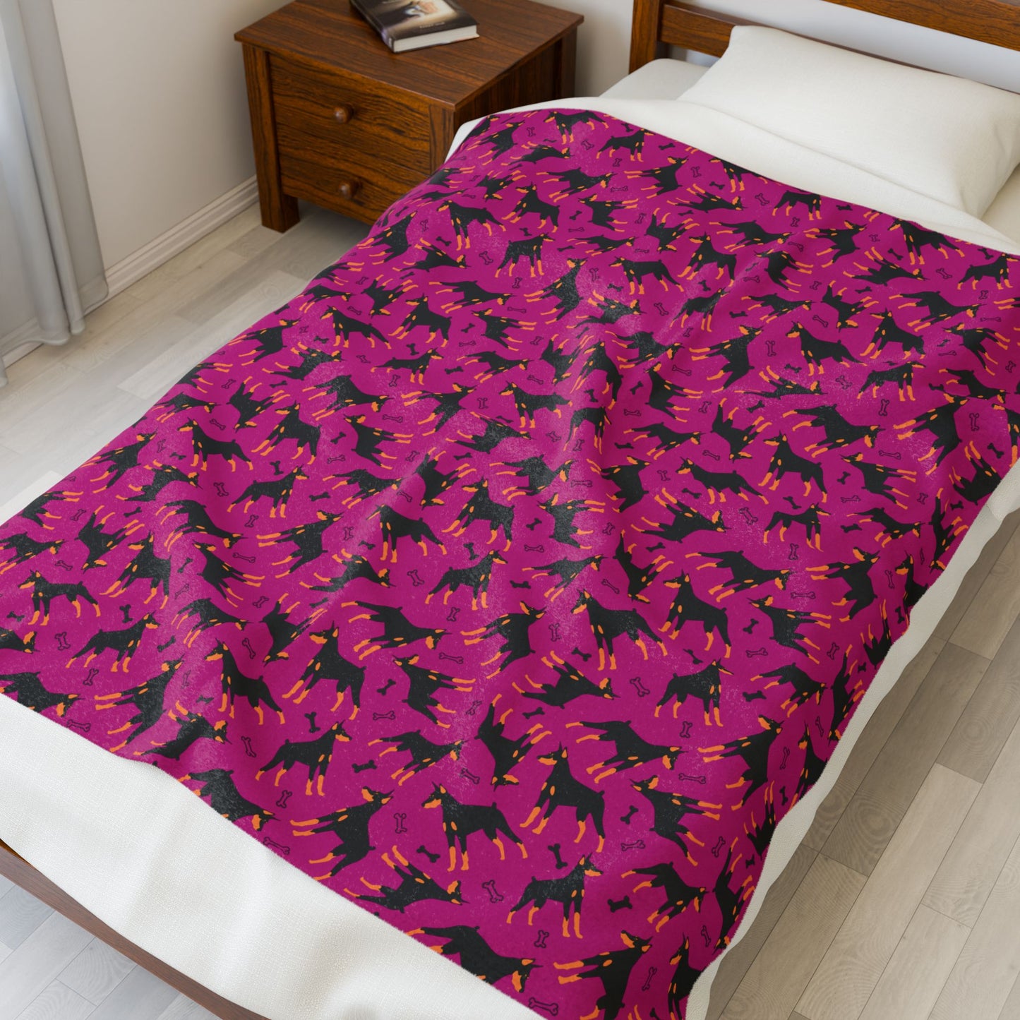 Pink AOP Velveteen Plush Blanket