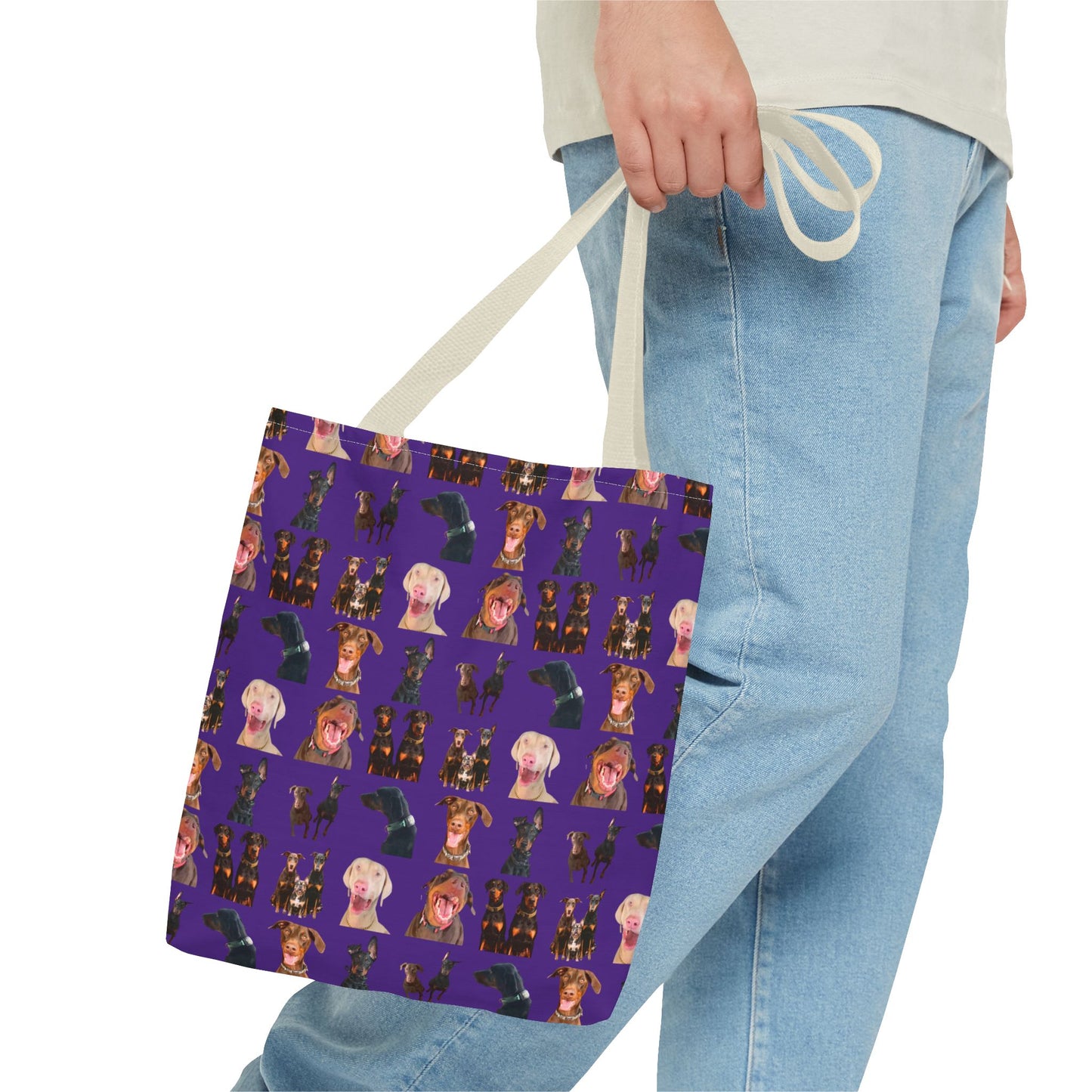 Edition 9 Doberman Model Pattern Purple Tote Bag