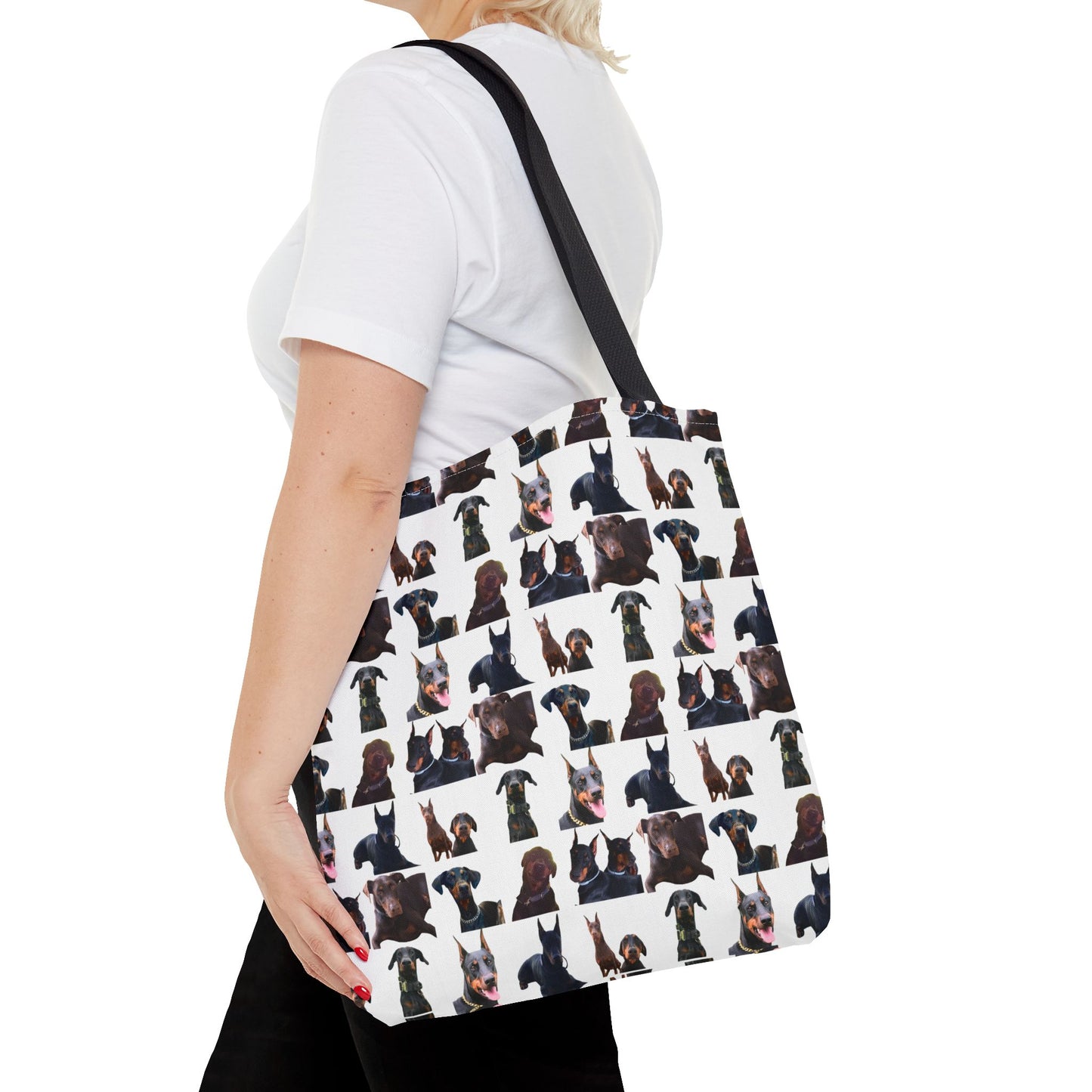 Edition 5 Doberman Model Pattern White Tote Bag