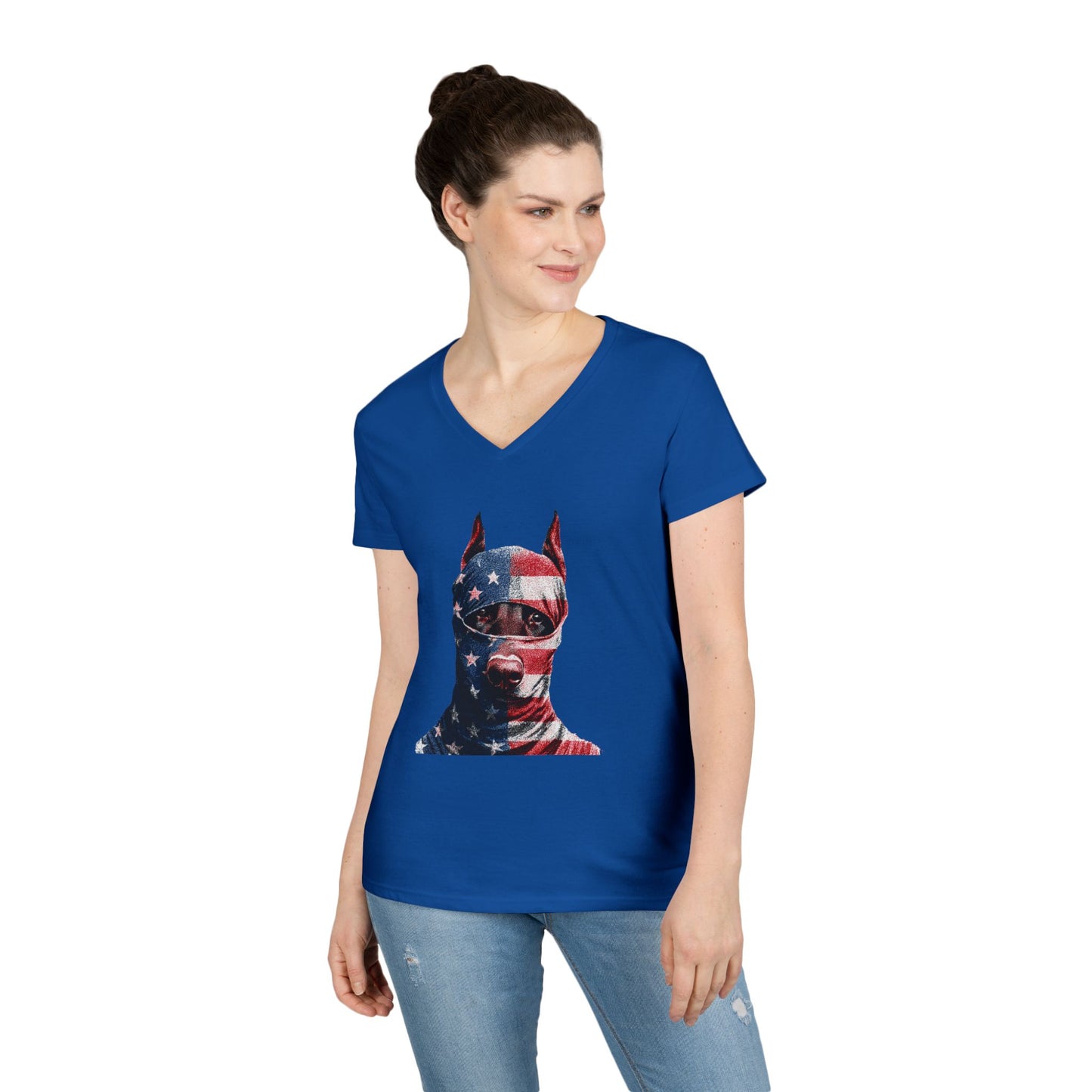 Doberman 2 V-Neck Tee Shirt for Women