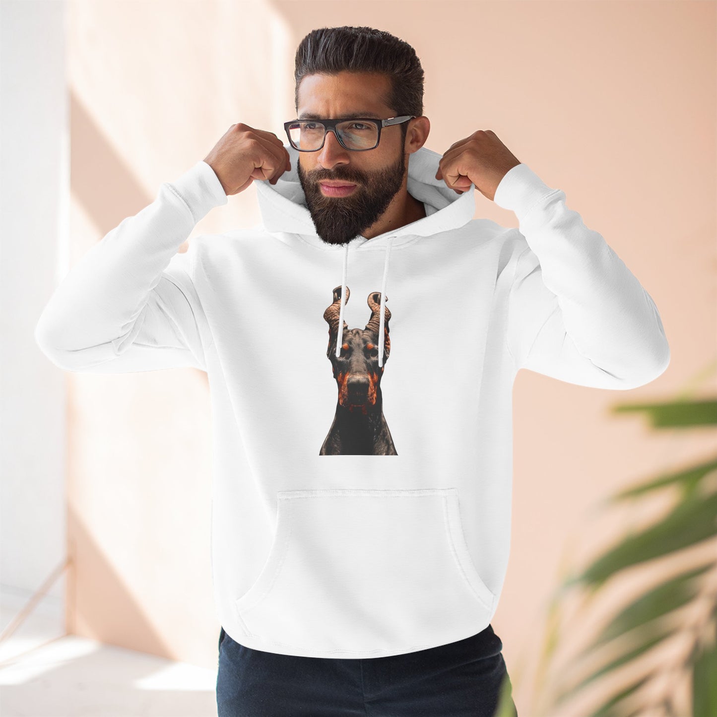 Doberman Goat 1 Fleece Hoodie