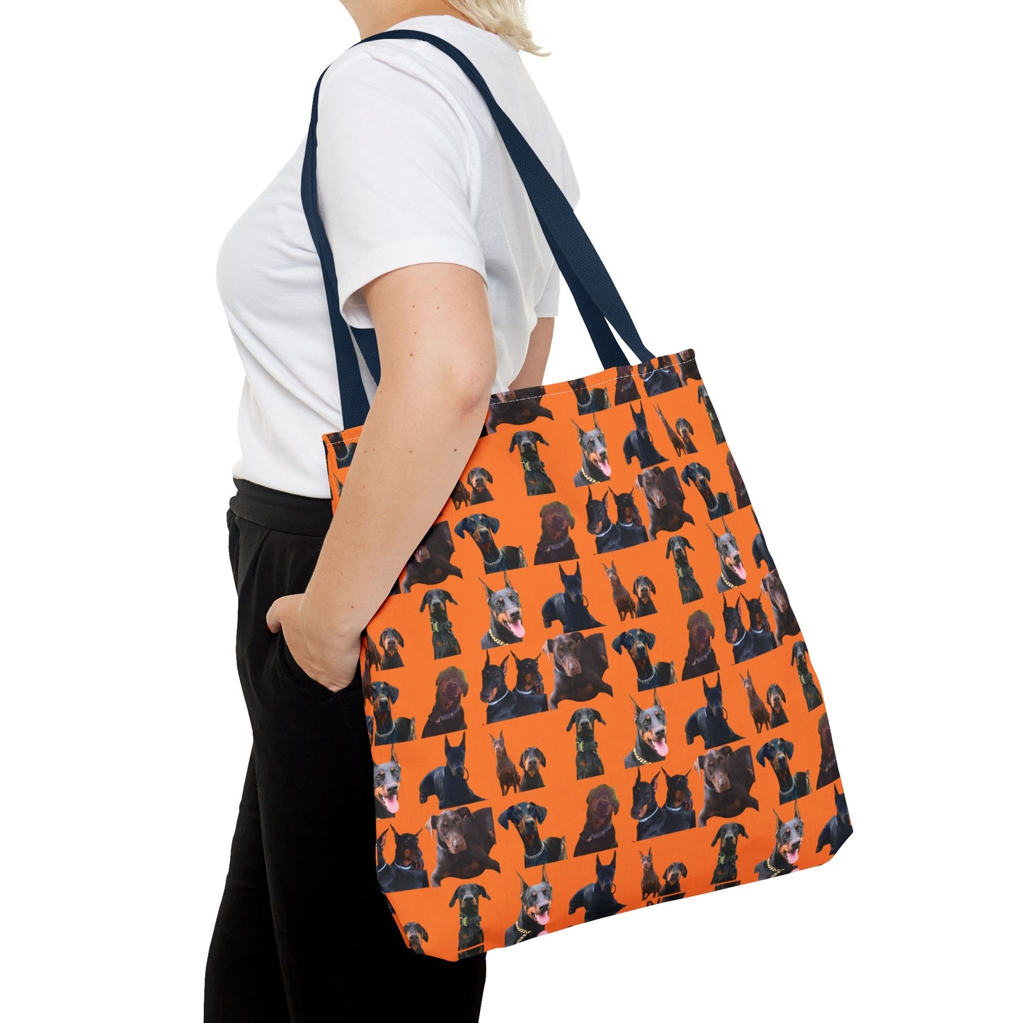 Edition 5 Doberman Model Pattern Orange Tote Bag