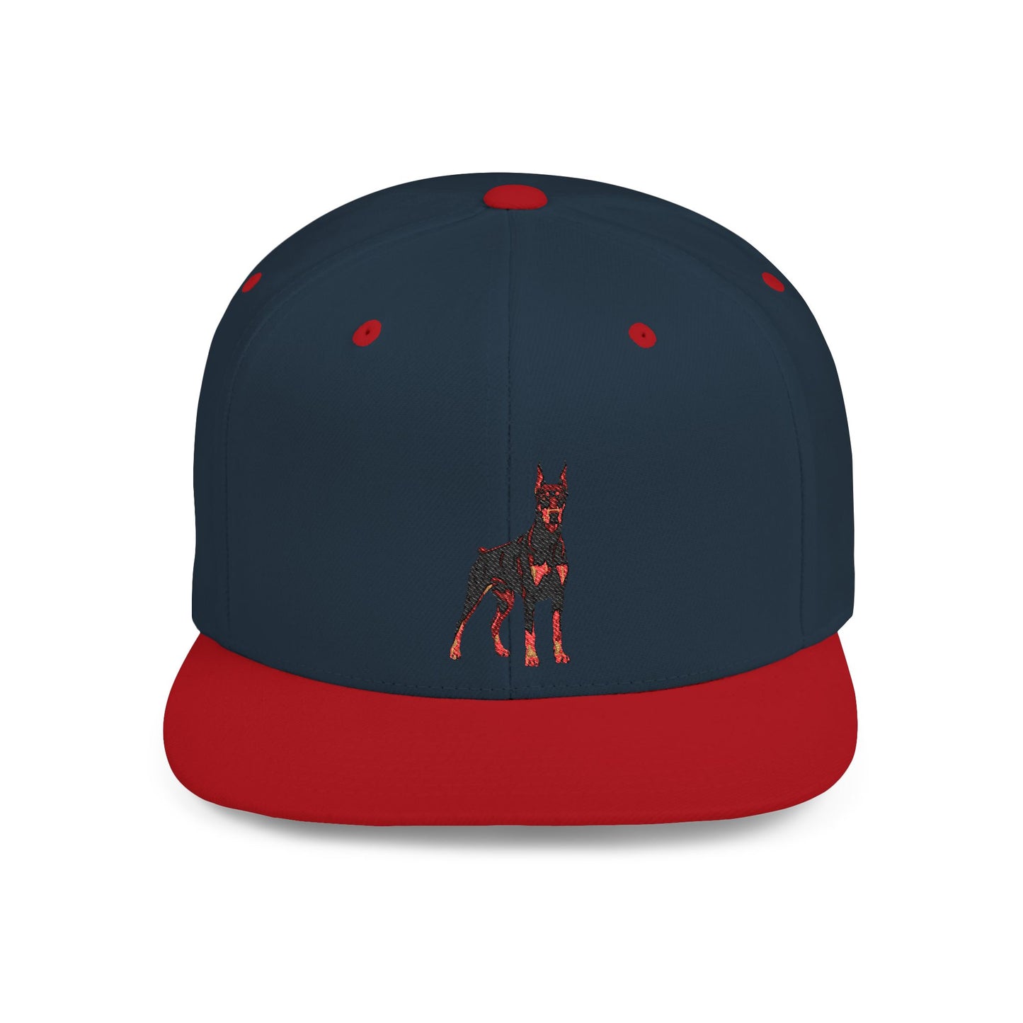 Doberman 6 Embroidered Flat Bill Snapback