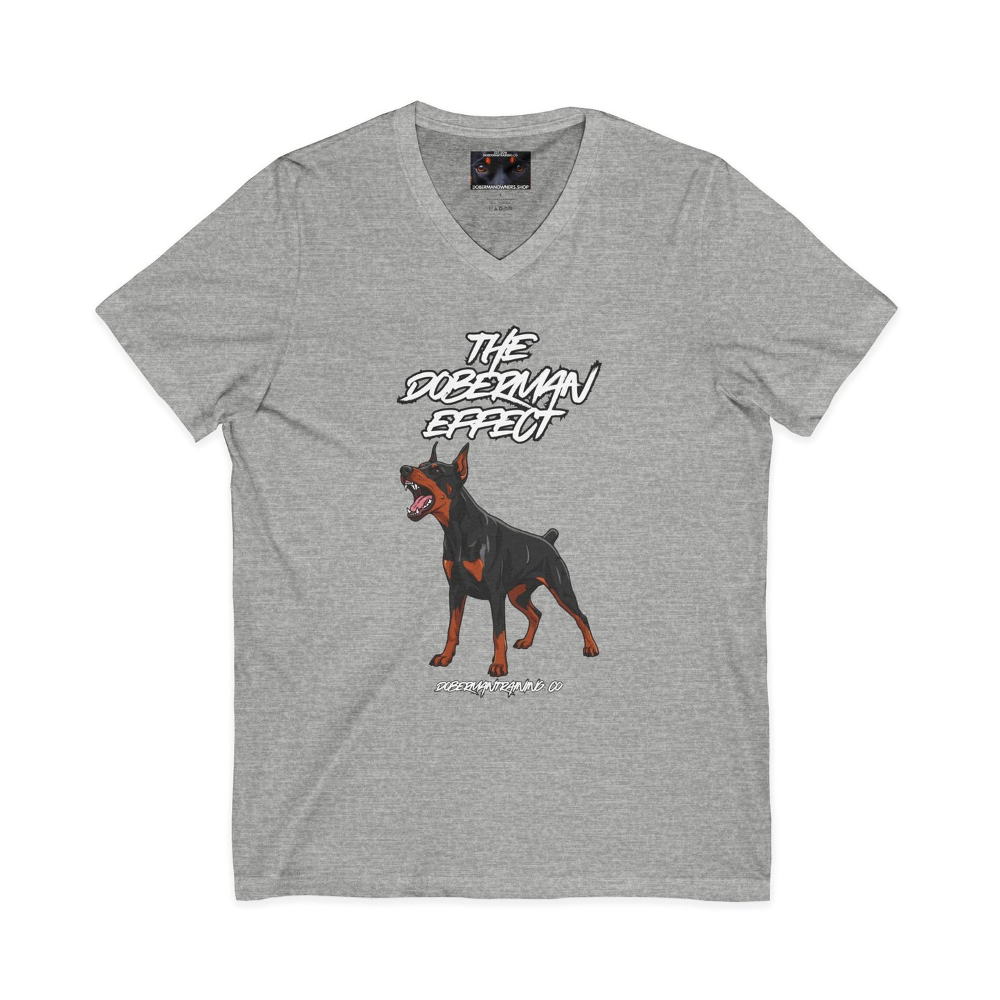Doberman Effect 1 Private Label Unisex Jersey Short Sleeve V-Neck Tee