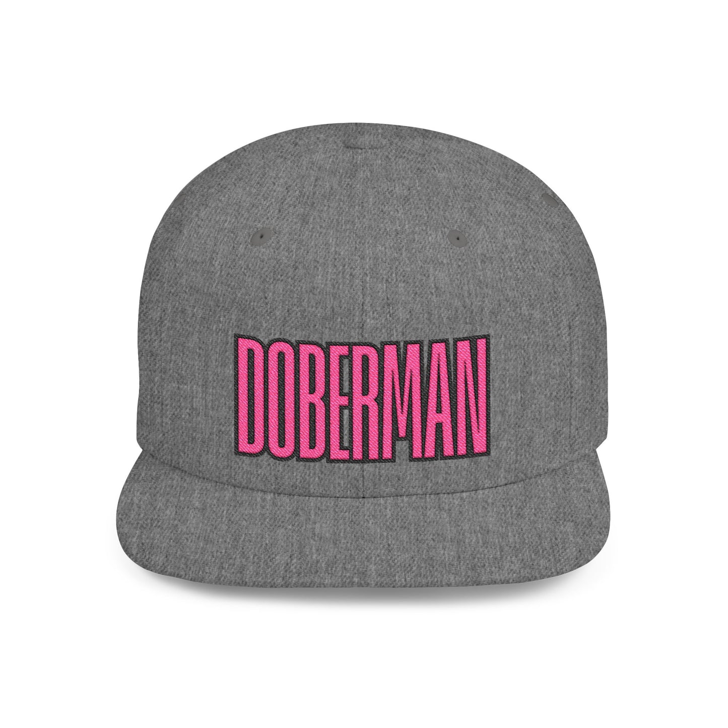 Doberman 6 Embroidered Flat Bill Snapback