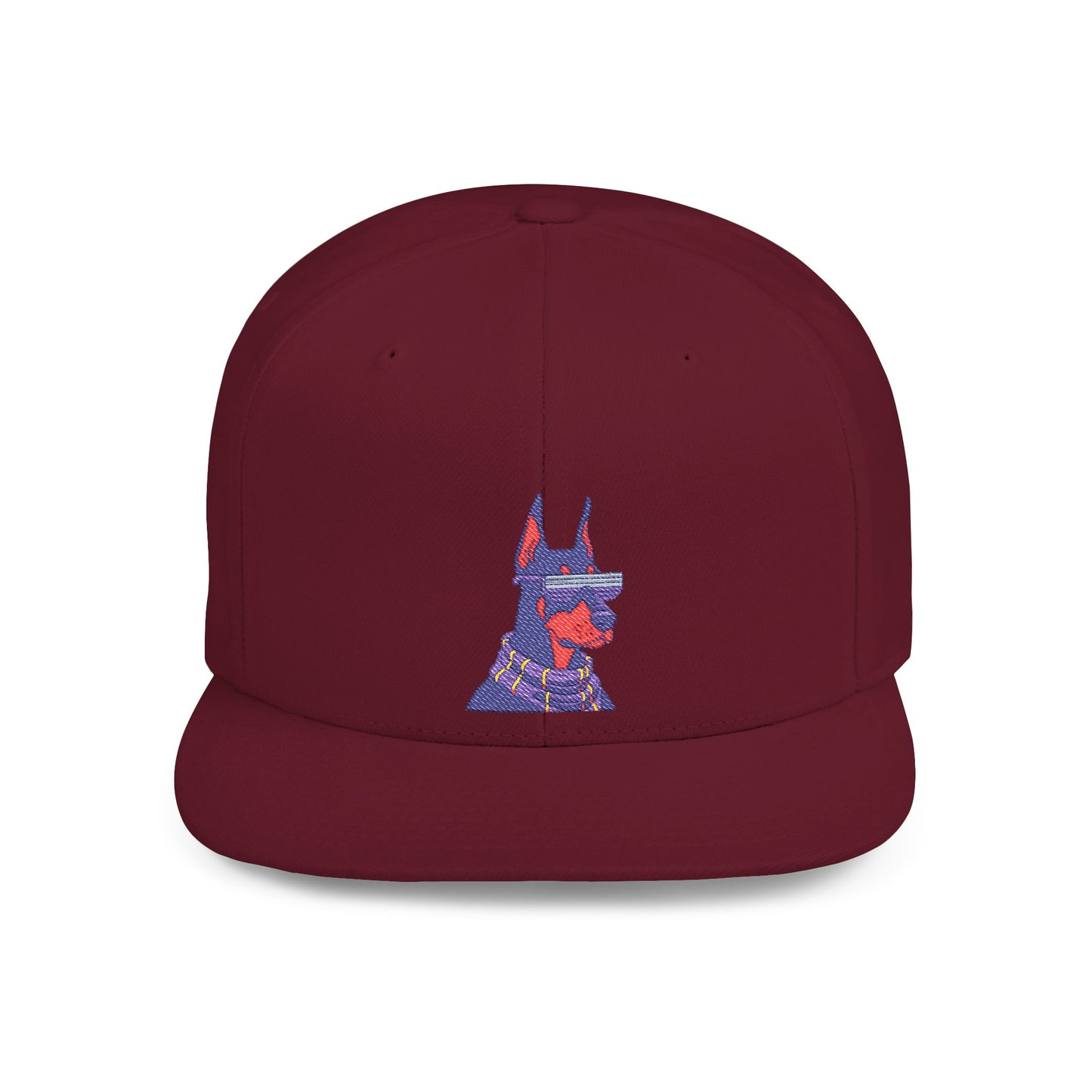 Doberman 2 Embroidered Flat Bill Snapback
