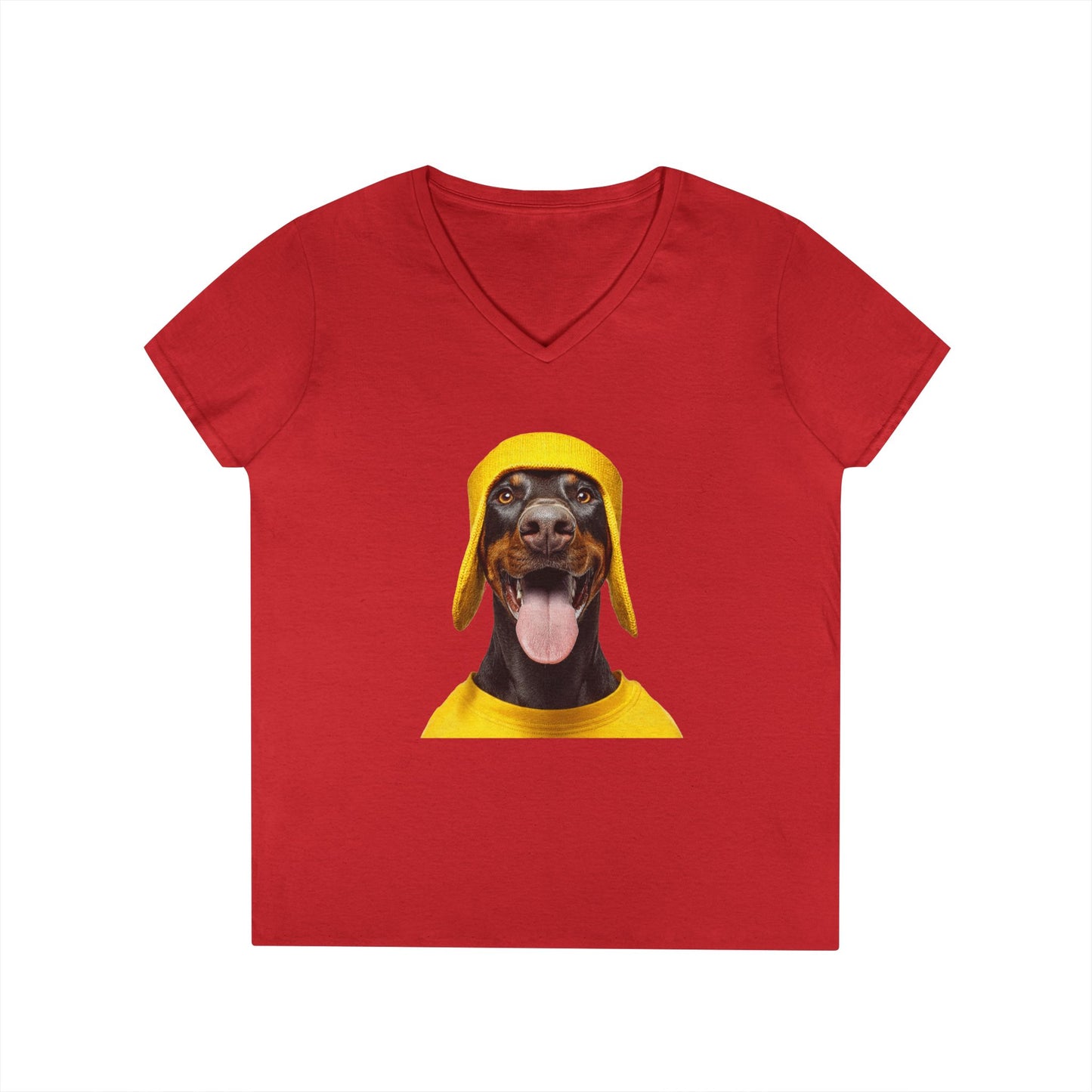 Doberman 3 V-Neck Tee Shirt for Women