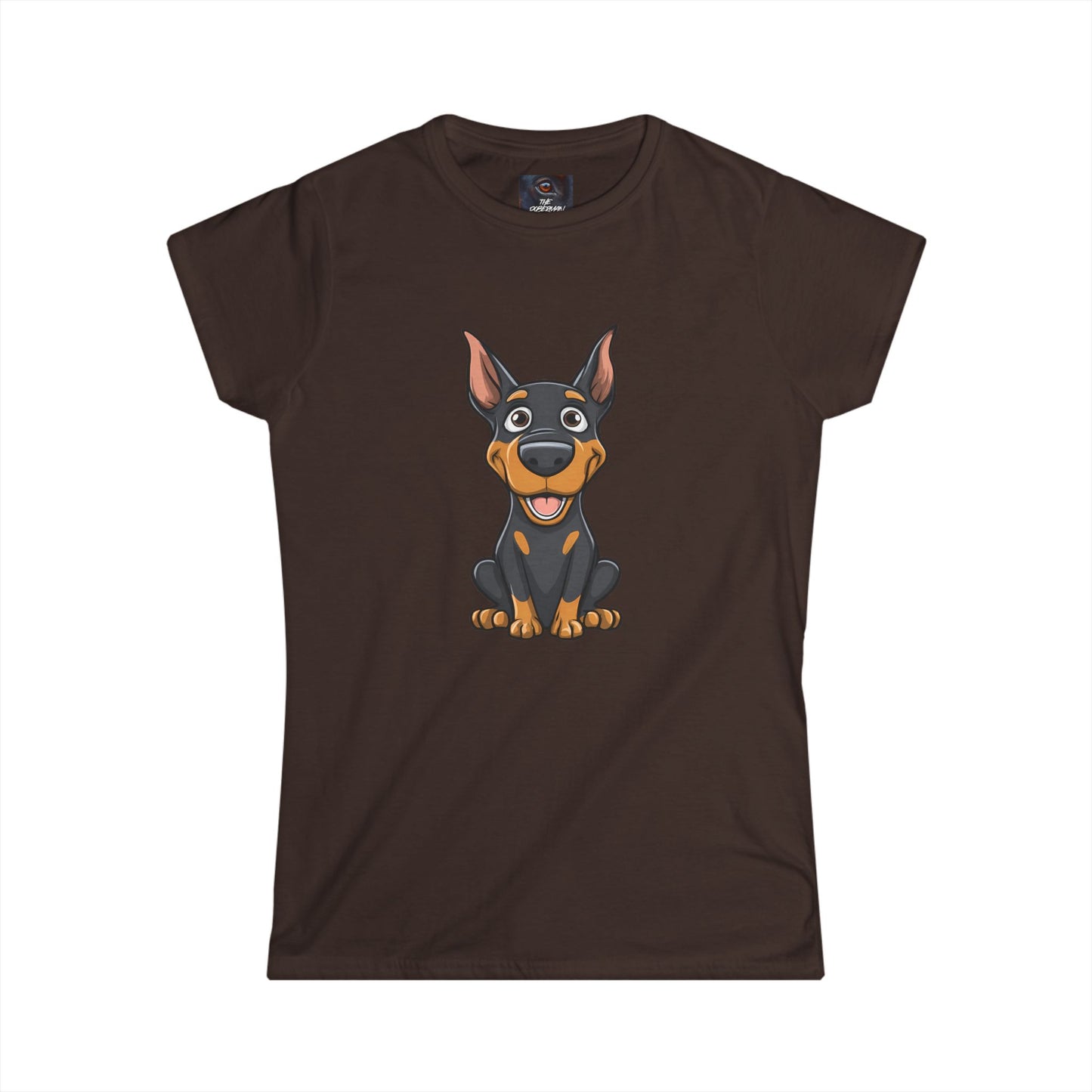 Cartoon Doberman 1 Women's Softstyle Tee