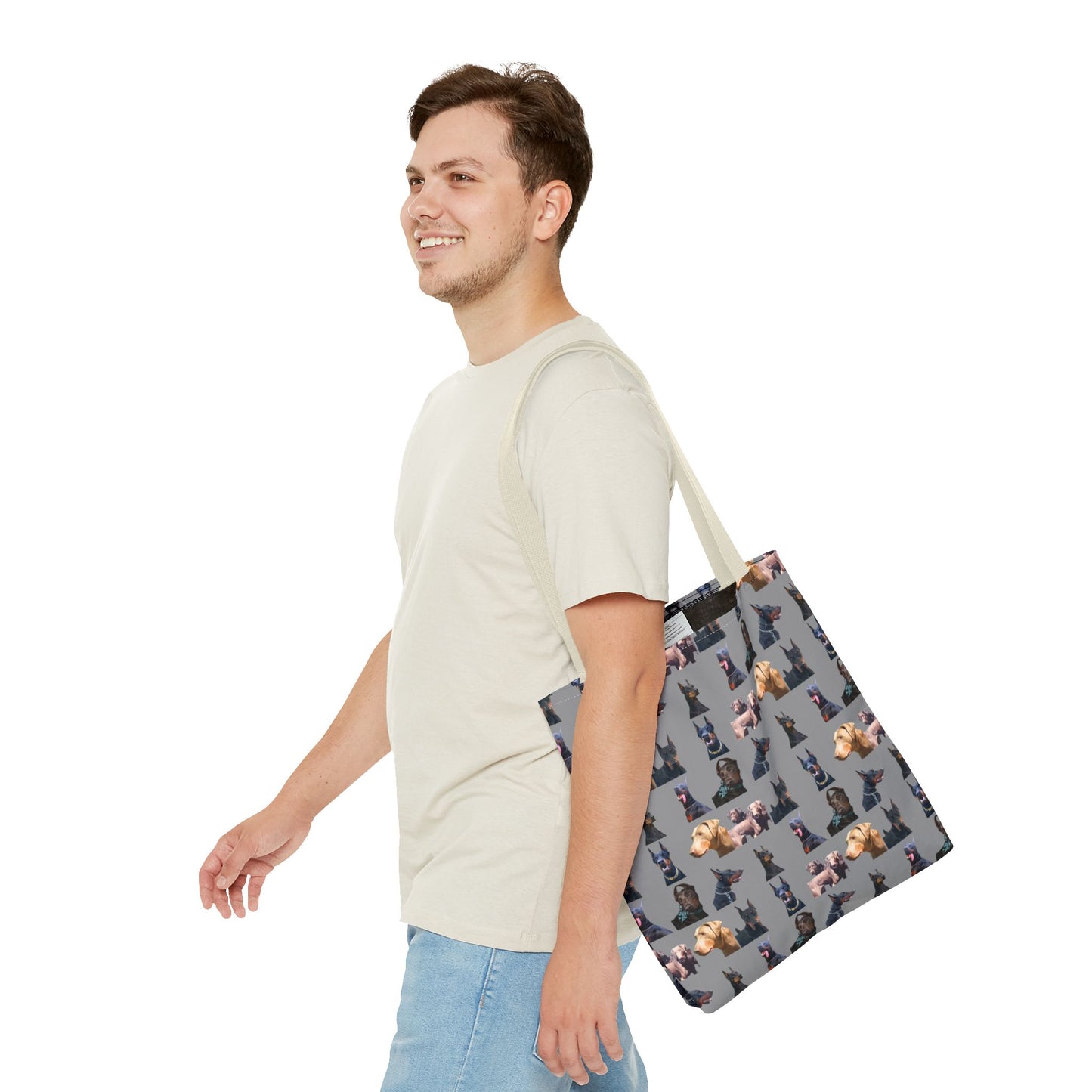 Edition 8 Doberman Model Pattern Gray Tote Bag