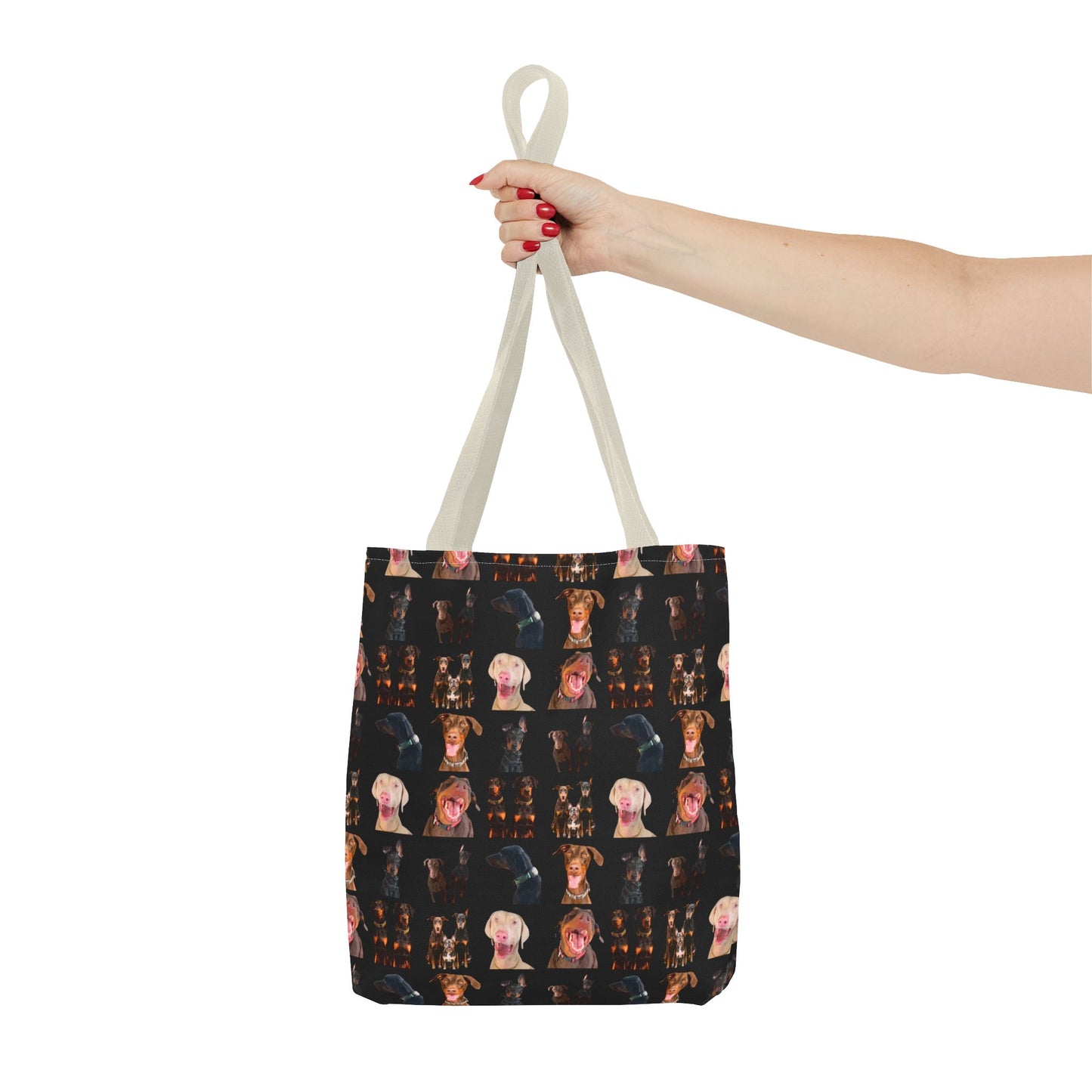 Edition 9 Doberman Model Pattern Black Tote Bag
