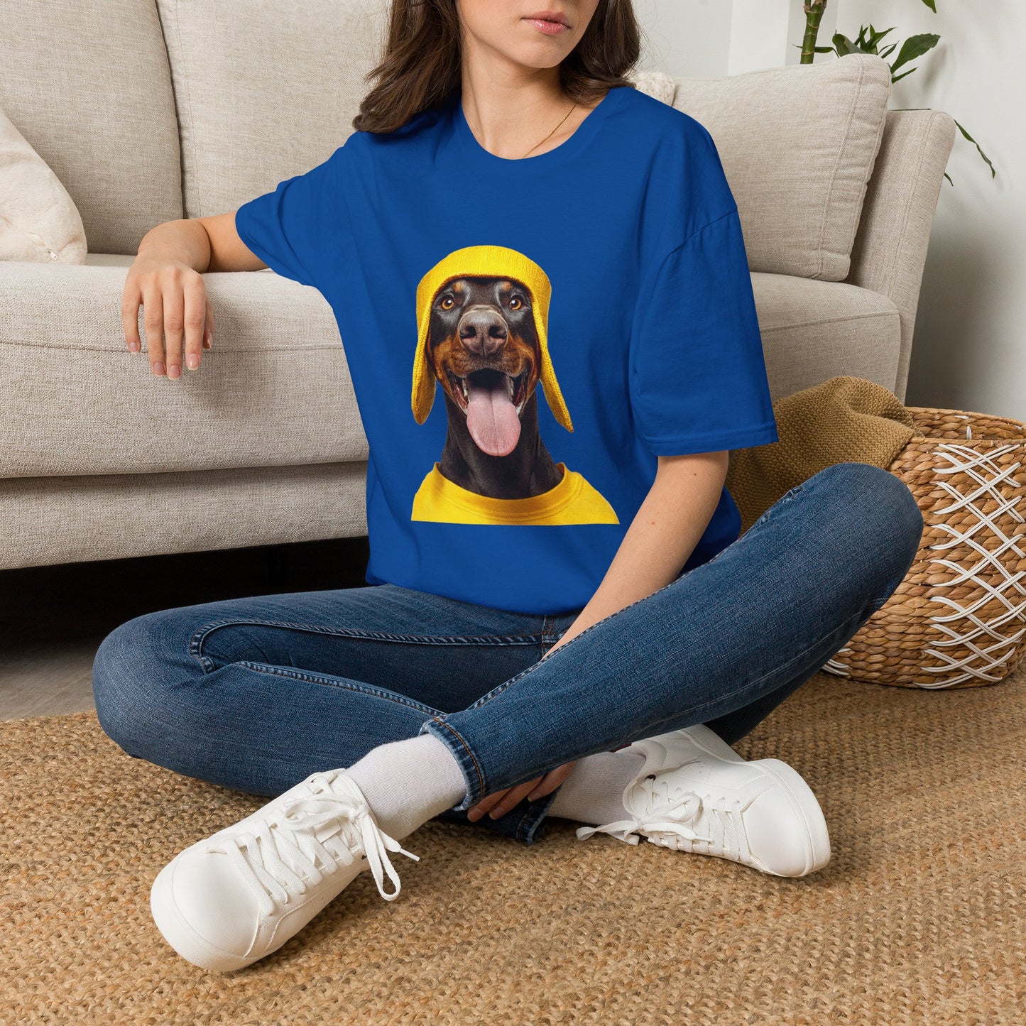 Doberman 3 Portrait T‑Shirt