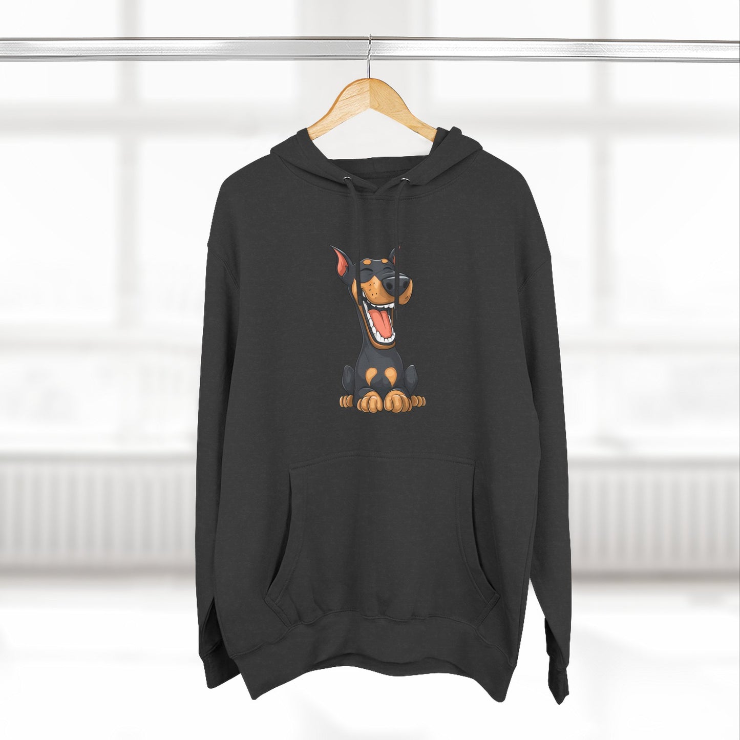 Doberman Cartoon 3 Three-Panel Fleece Hoodie