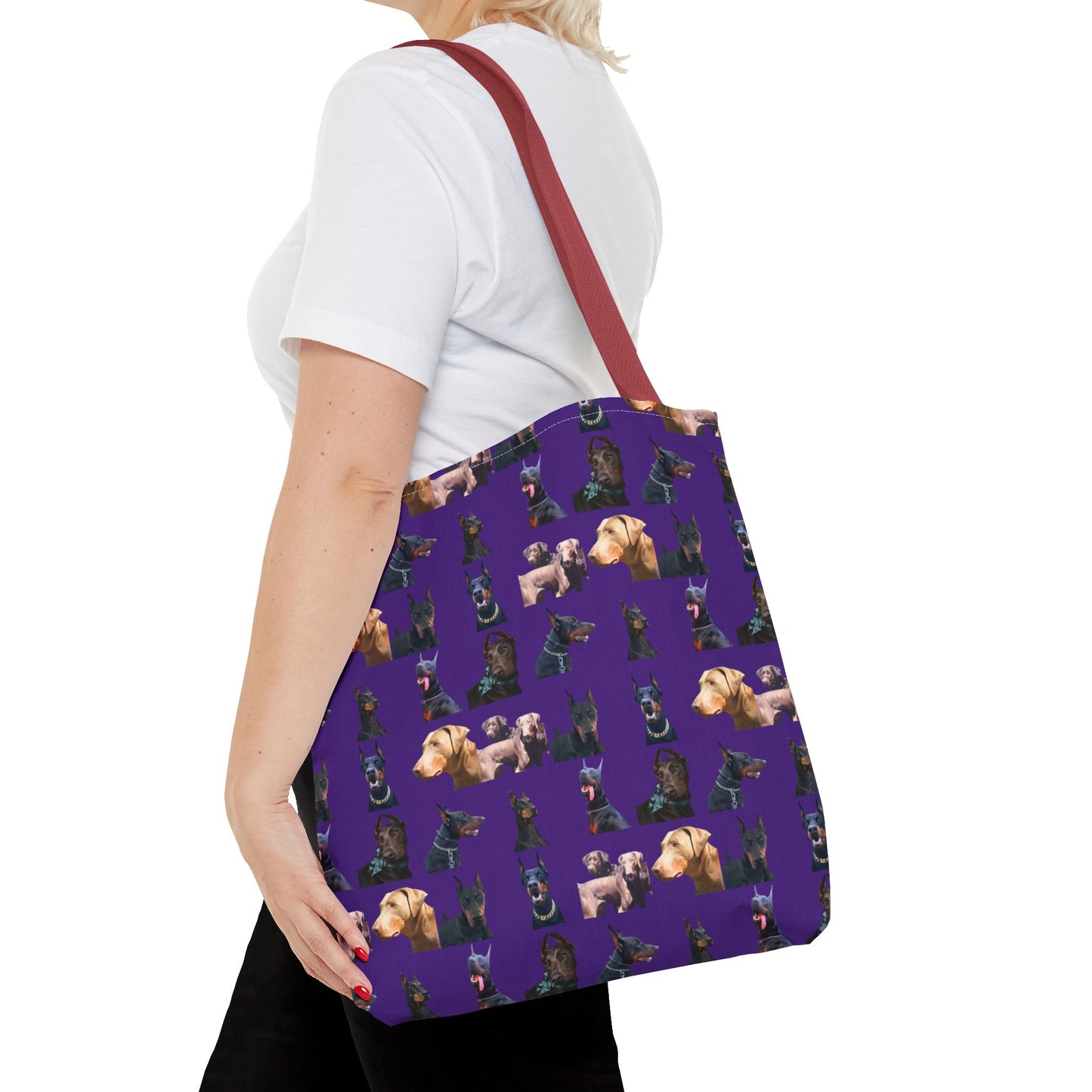 Edition 8 Doberman Model Pattern Purple Tote Bag