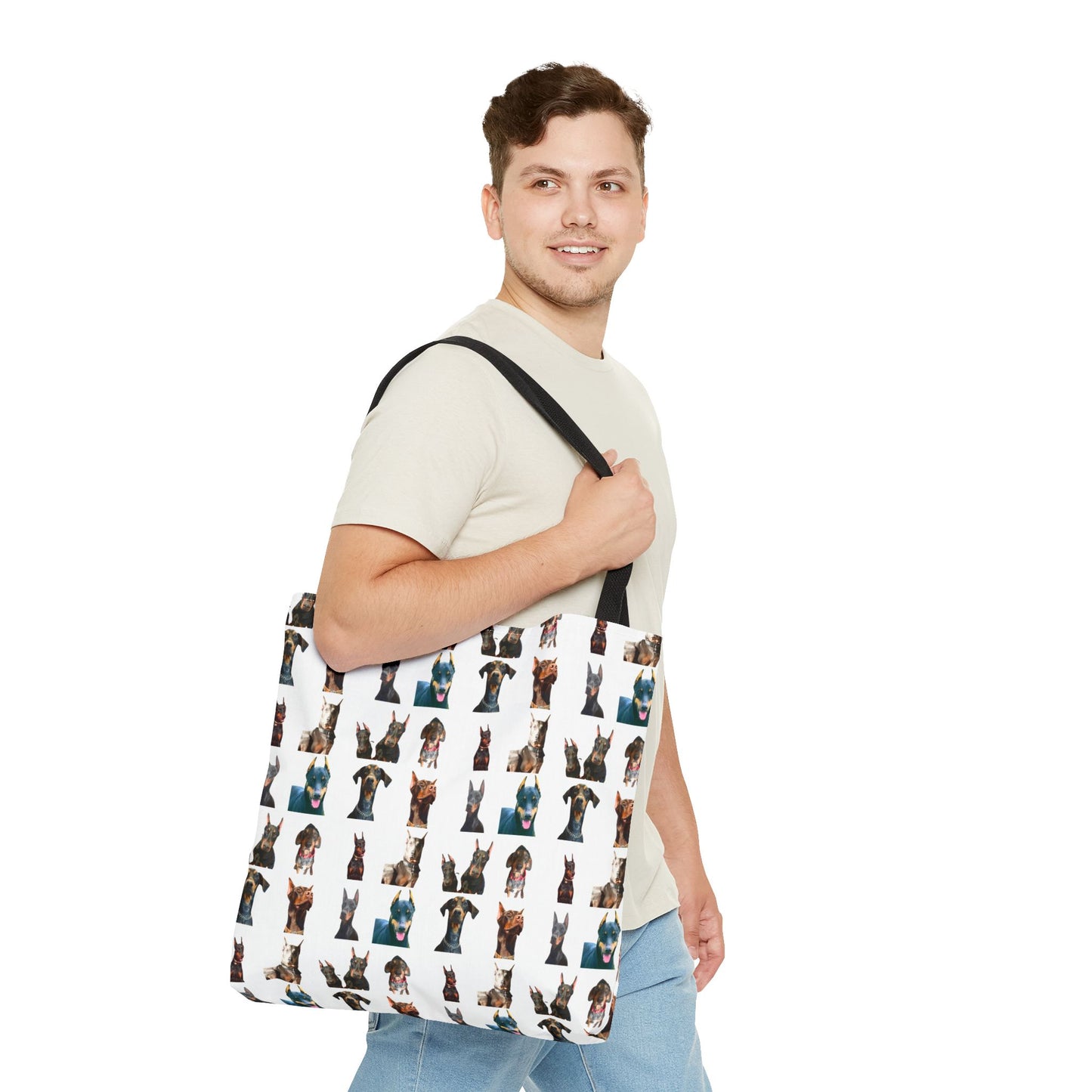 Edition 4 Doberman Model Pattern White Tote Bag