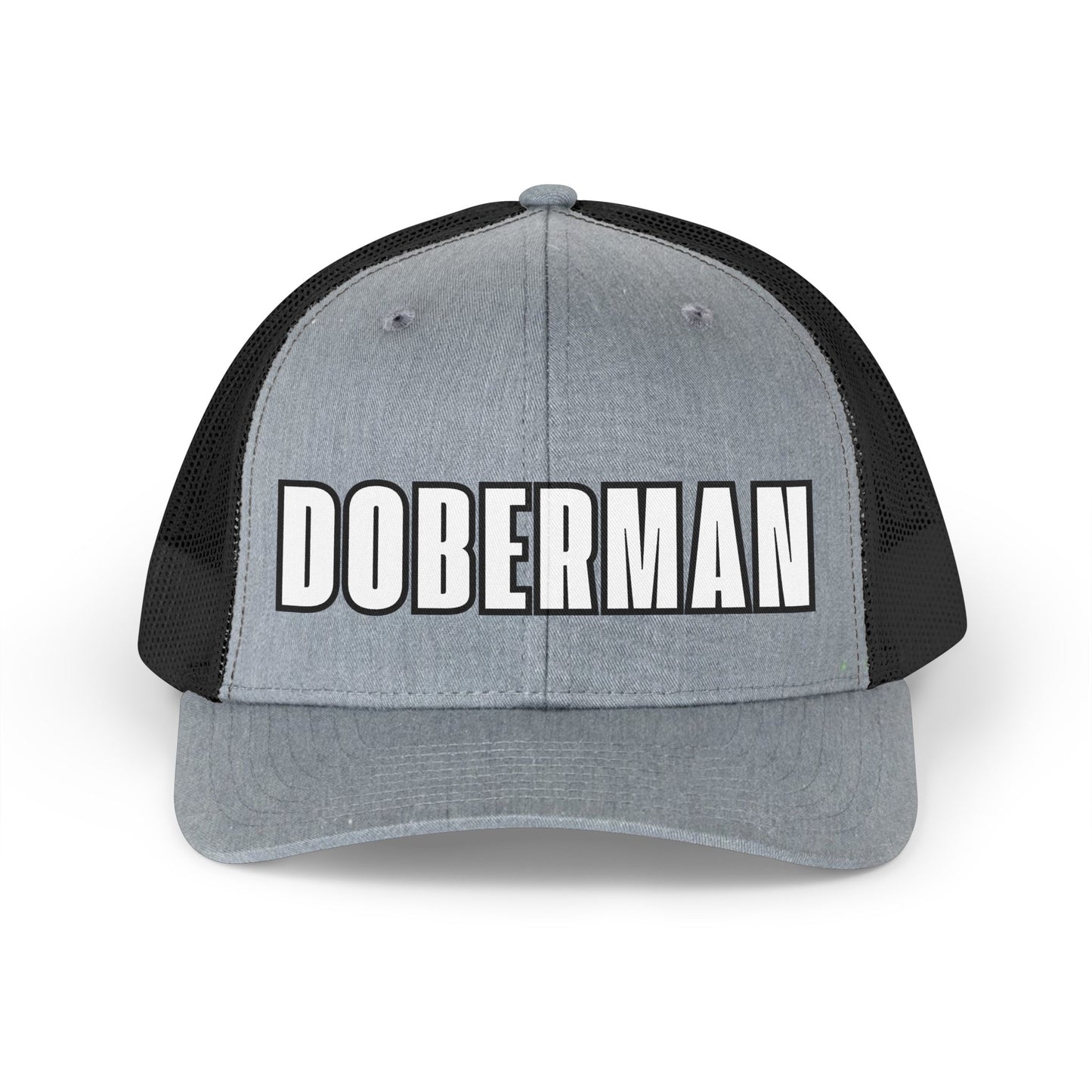 Doberman 2 Trucker Hat — Retro Mesh Cap for Dog Lovers