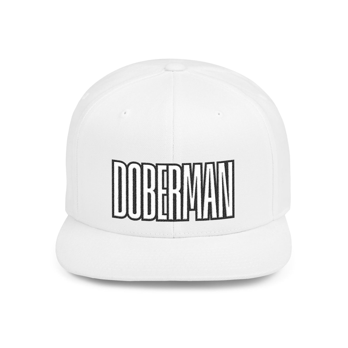 Doberman 4 Embroidered Flat Bill Snapback