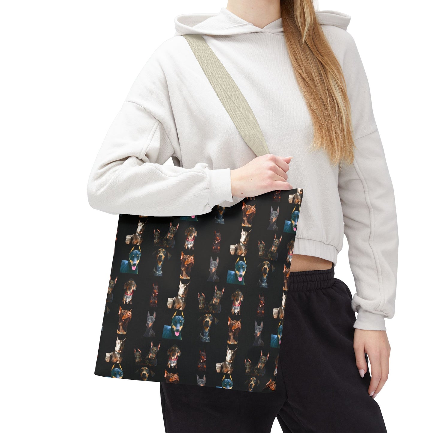 Edition 4 Doberman Model Pattern Black Tote Bag