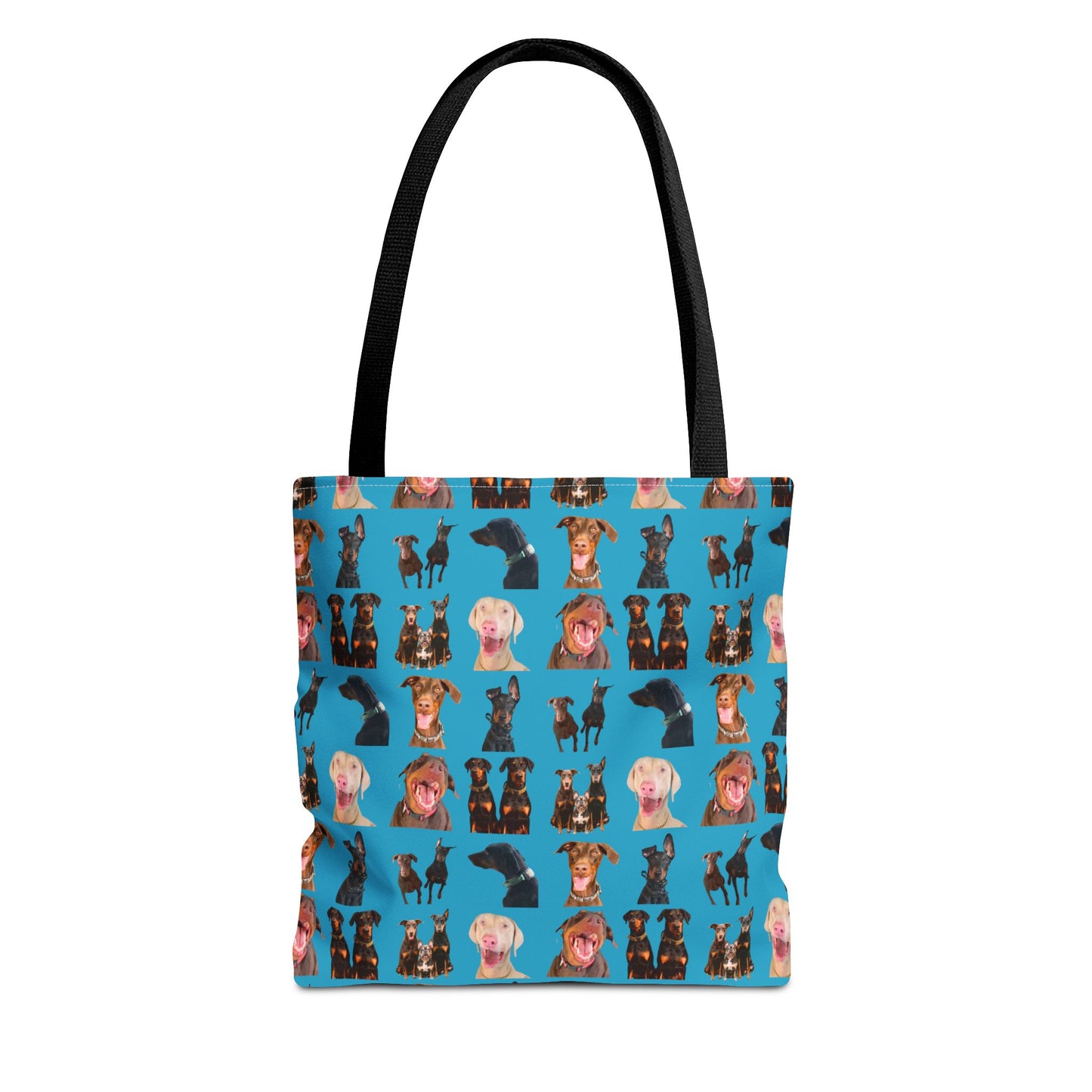 Edition 9 Doberman Model Pattern Turquoise Tote Bag