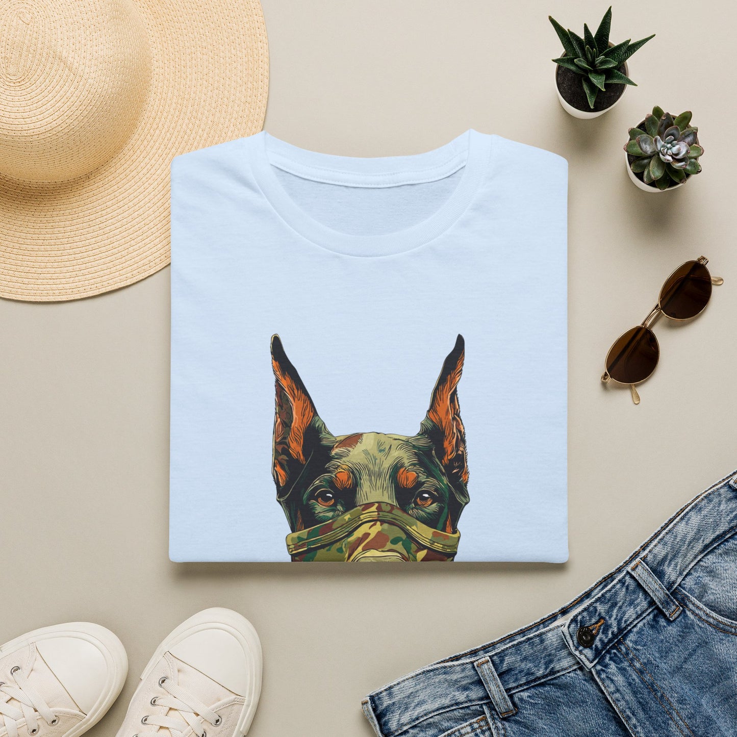 Doberman 4 Portrait T‑Shirt