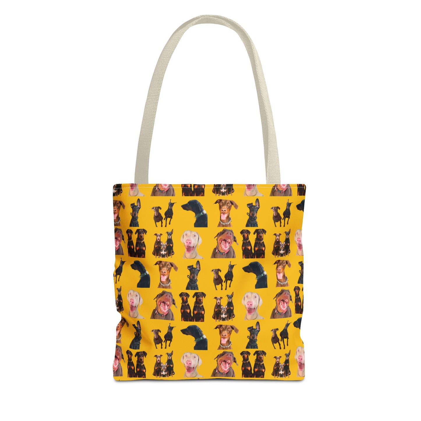 Edition 9 Doberman Model Pattern Yellow Tote Bag
