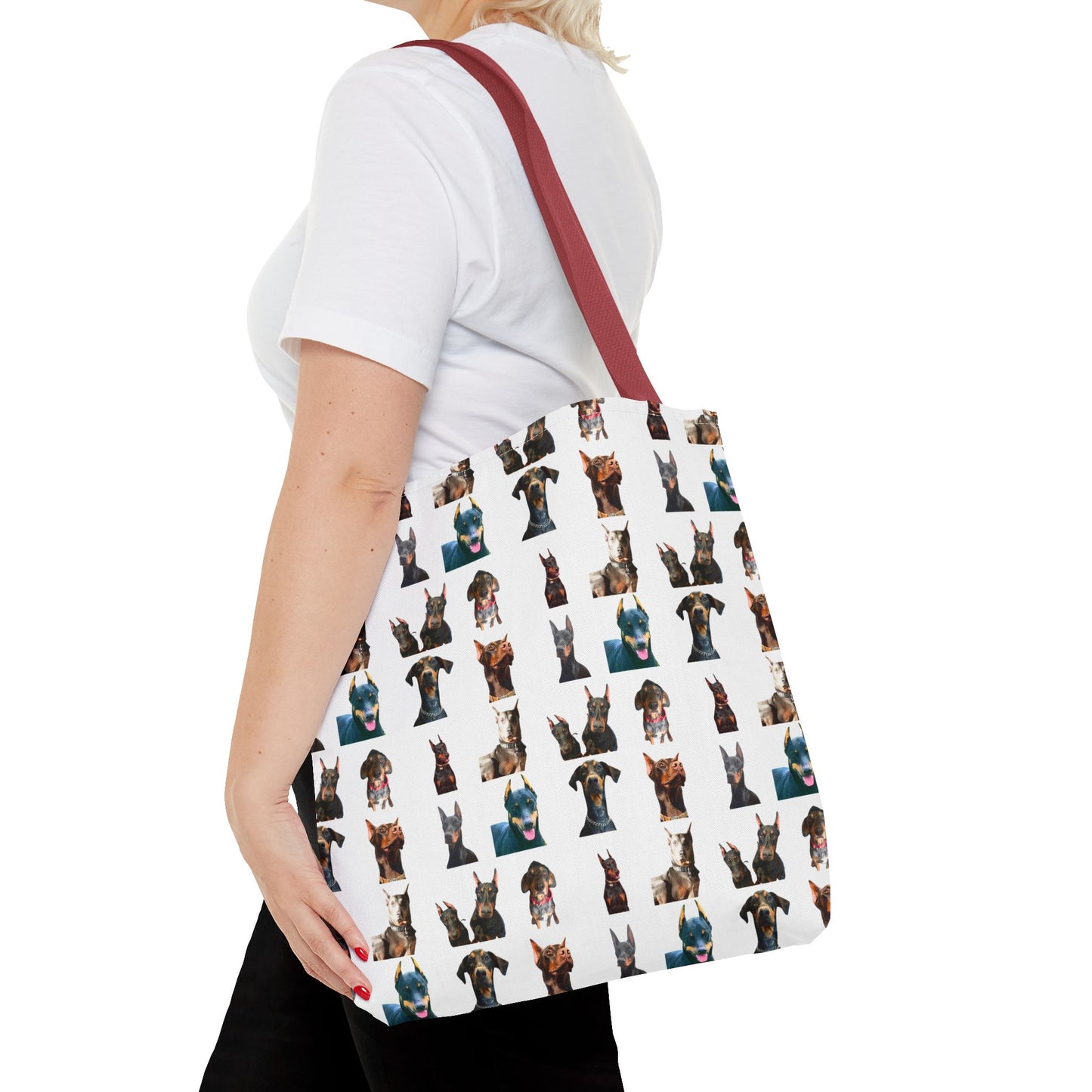Edition 4 Doberman Model Pattern White Tote Bag