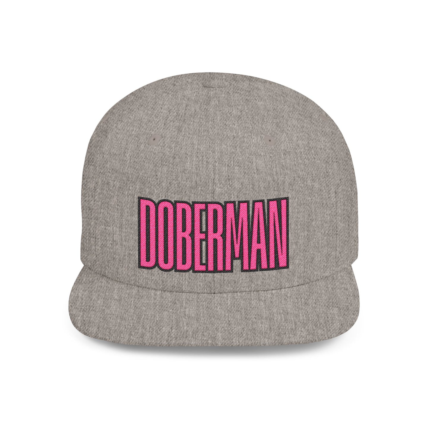 Doberman 6 Embroidered Flat Bill Snapback
