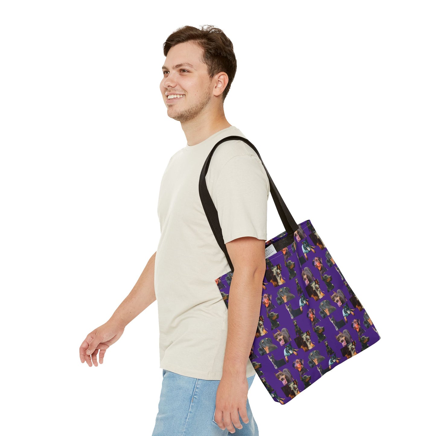 Edition 3 Doberman Model Pattern Purple Tote Bag