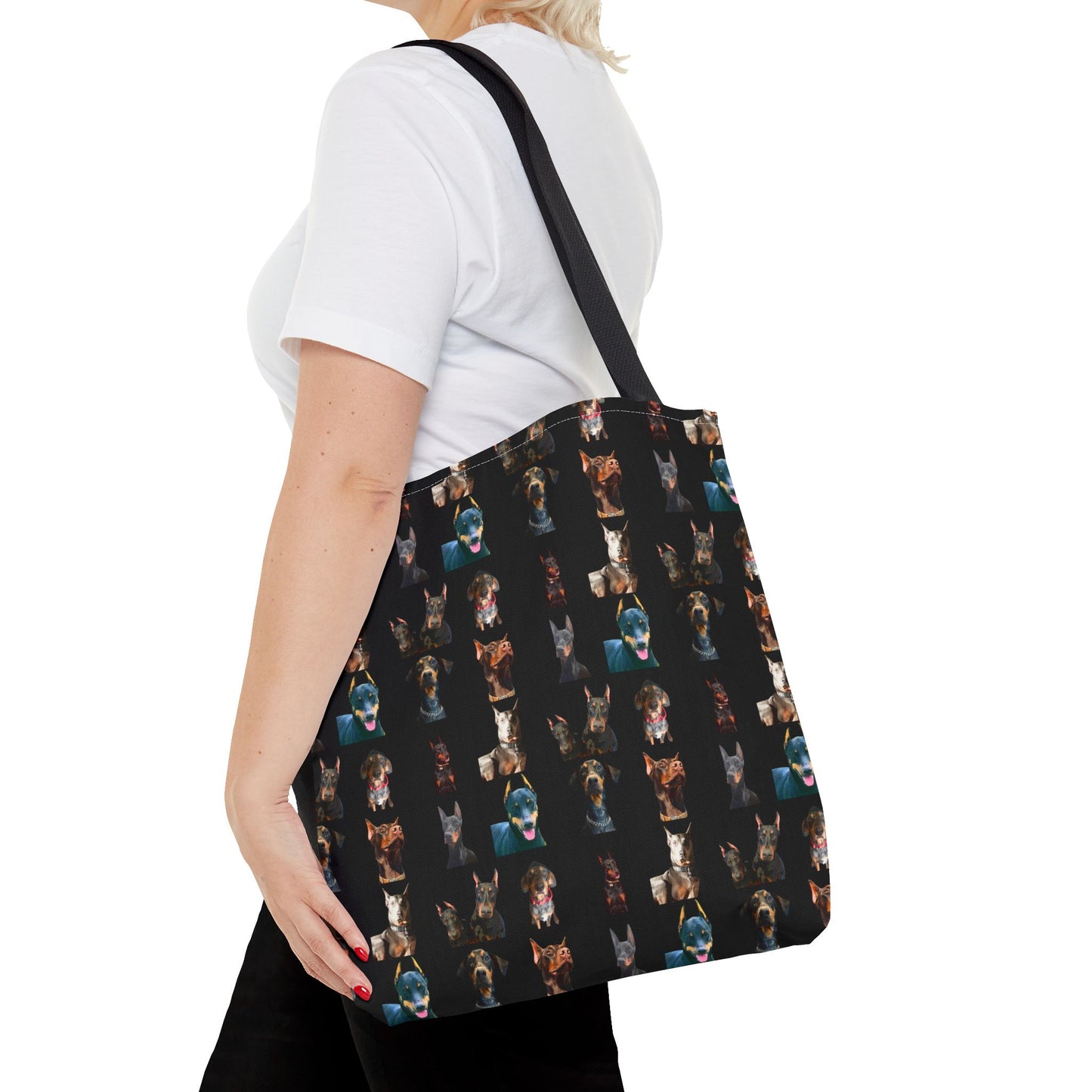 Edition 4 Doberman Model Pattern Black Tote Bag