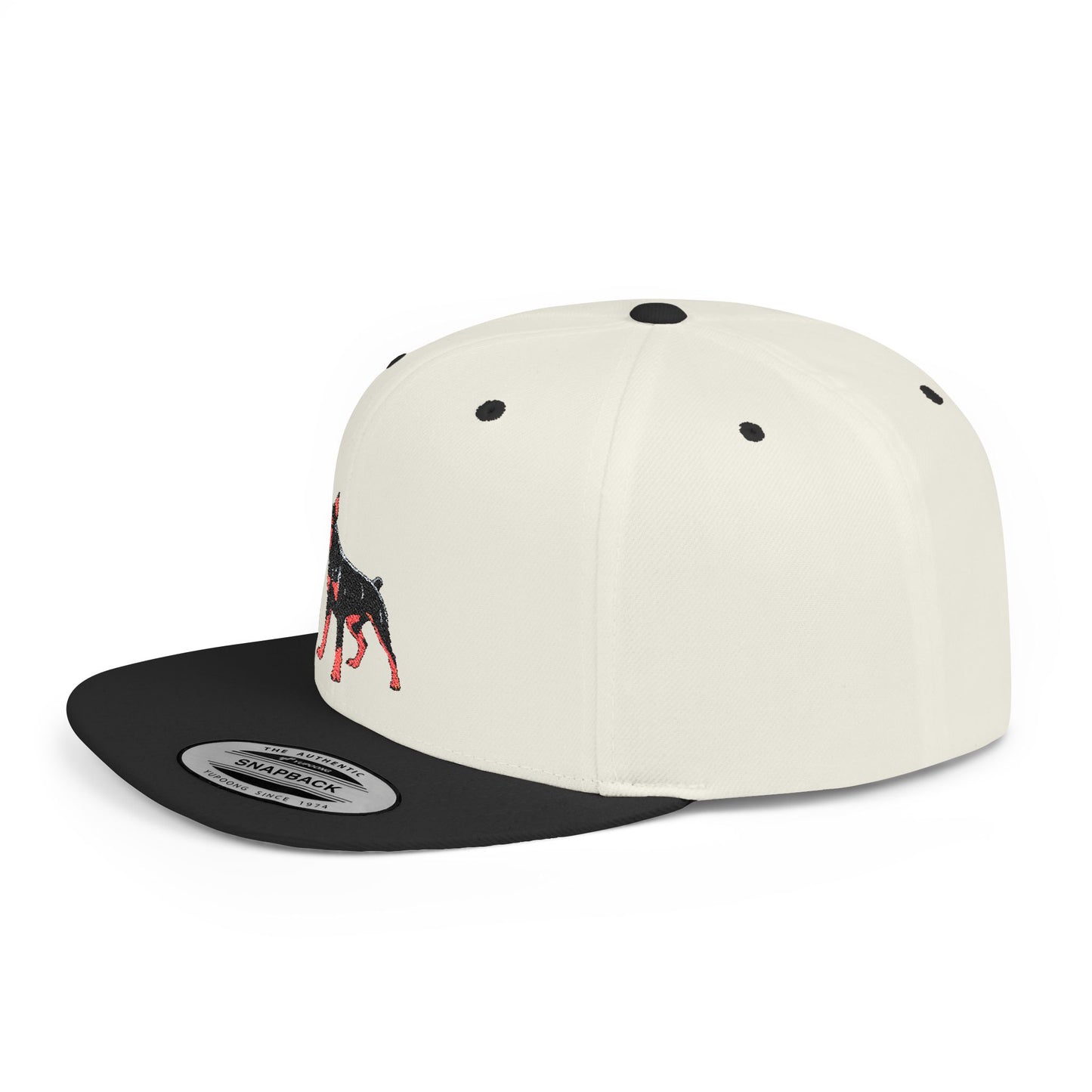 Doberman 1 Embroidered Flat Bill Snapback