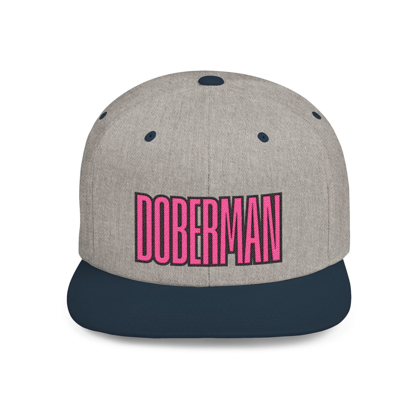 Doberman 6 Embroidered Flat Bill Snapback