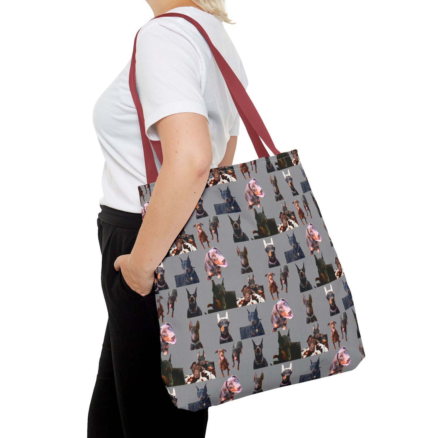 Edition 10 Doberman Model Pattern Gray Tote Bag
