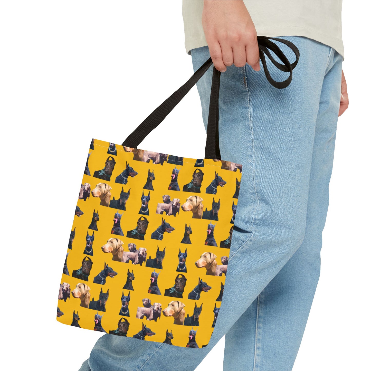 Edition 8 Doberman Model Pattern Yellow Tote Bag