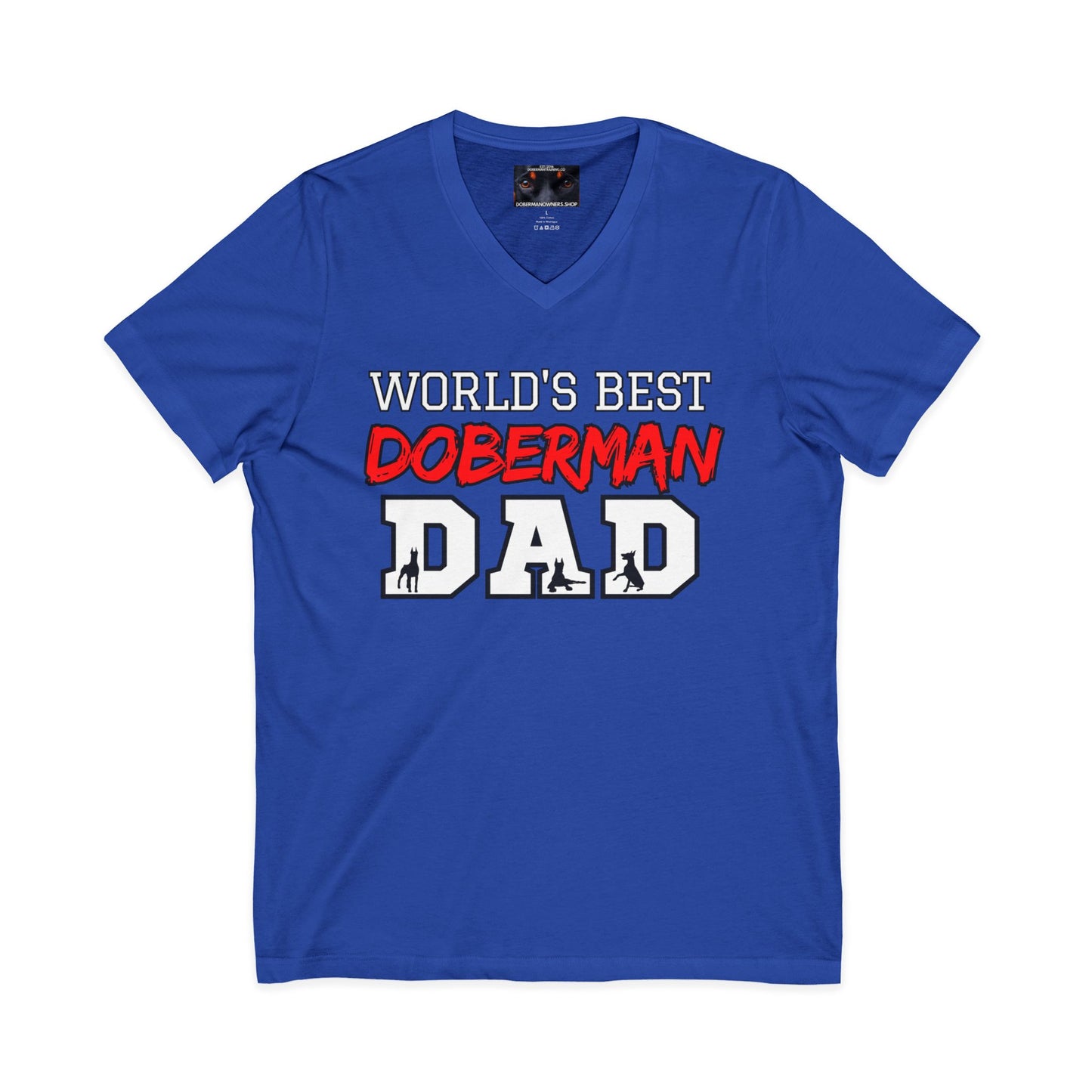 Doberman Dad S1 Private Label Unisex Jersey Short Sleeve V-Neck Tee