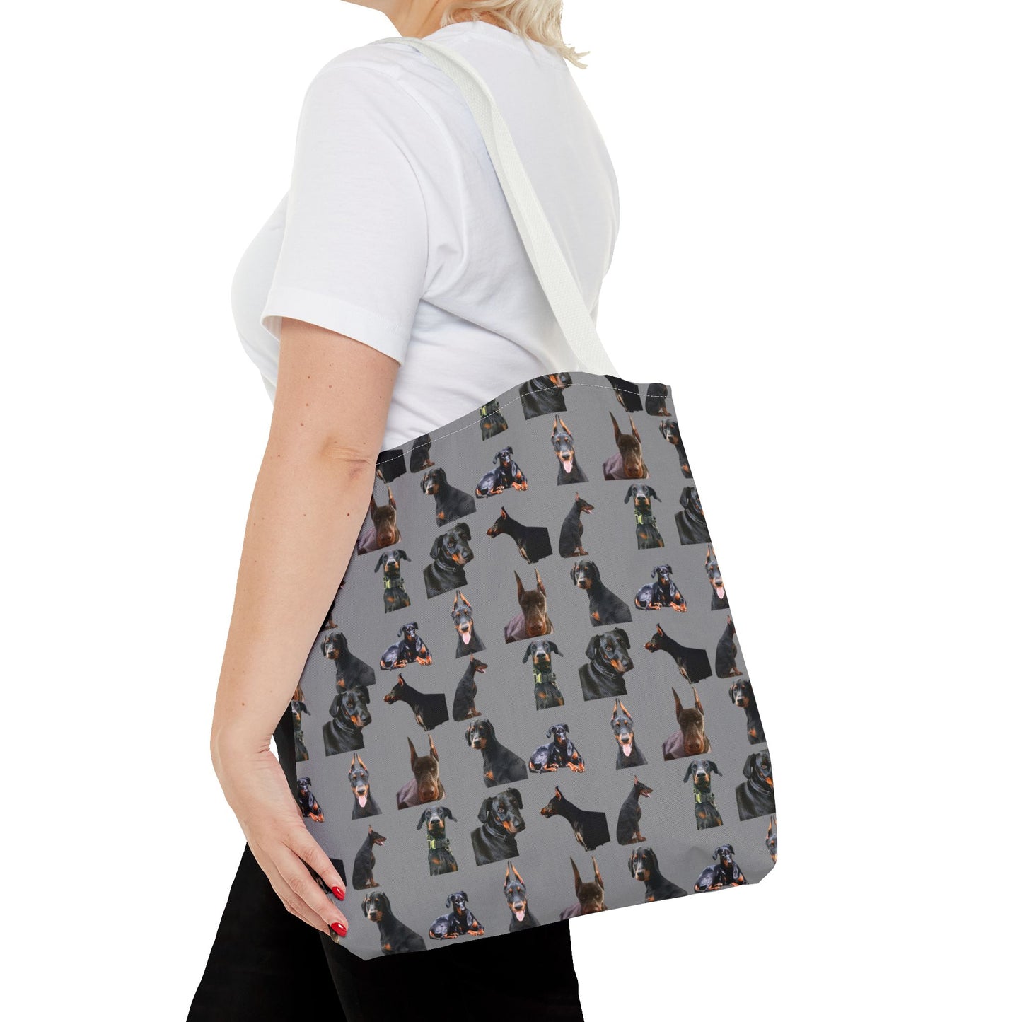 Edition 6 Doberman Model Pattern Gray Tote Bag