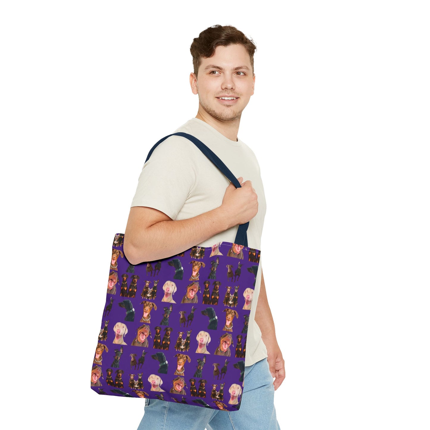 Edition 9 Doberman Model Pattern Purple Tote Bag