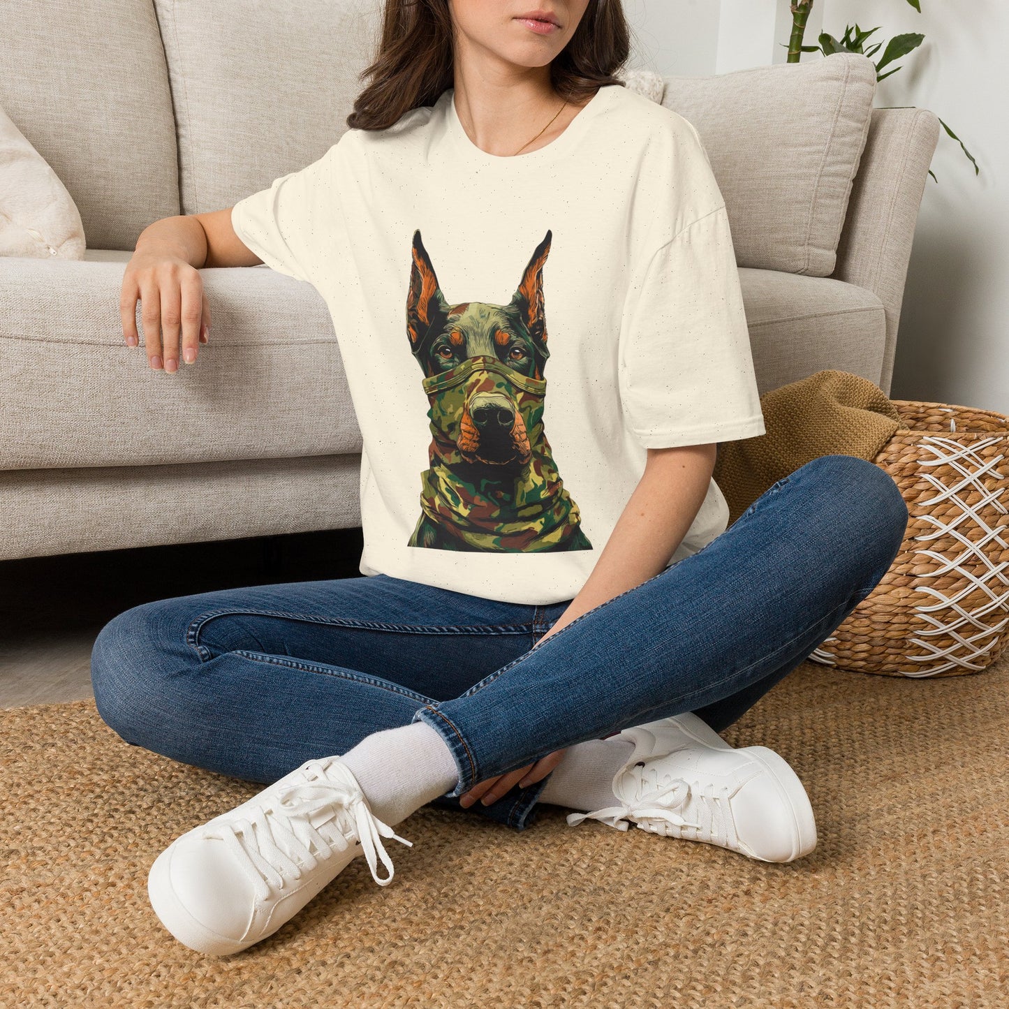 Doberman 4 Portrait T‑Shirt