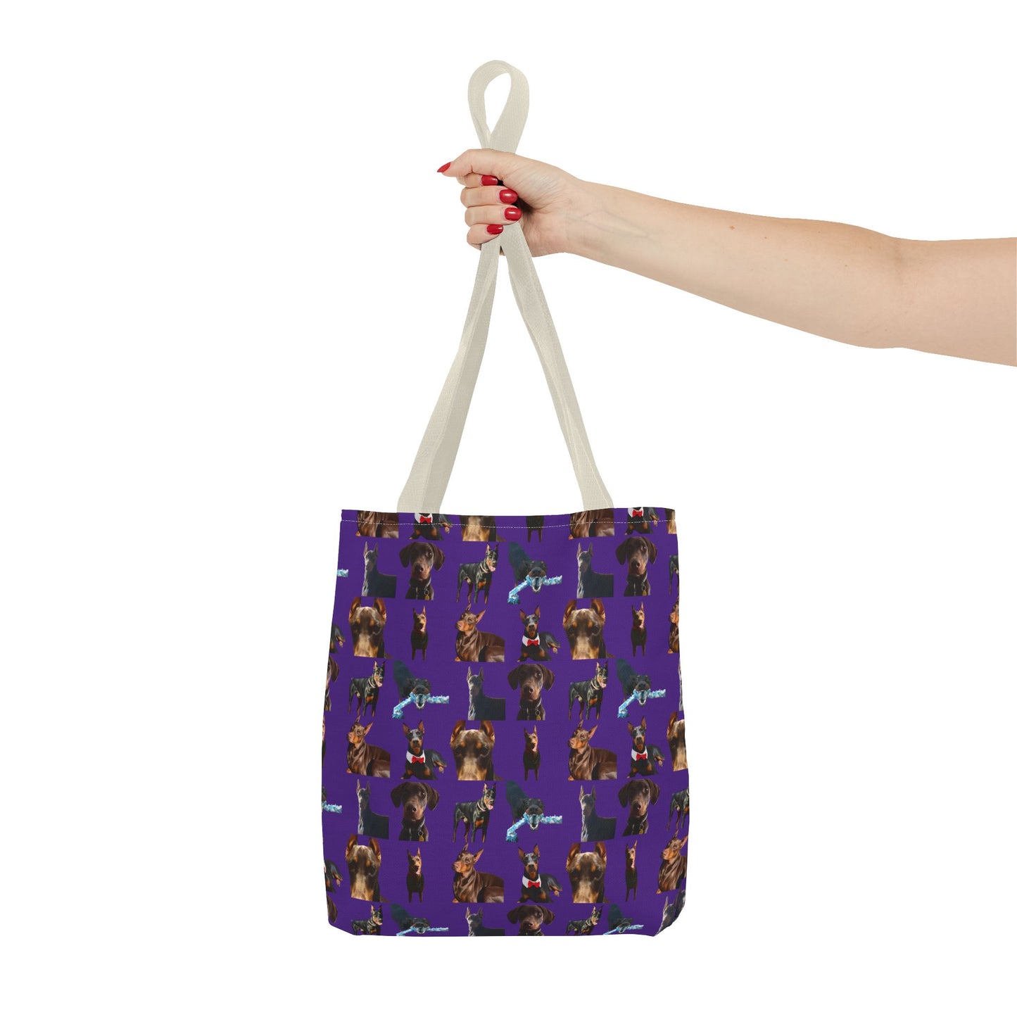 Edition 1 Doberman Model Pattern Purple Tote Bag